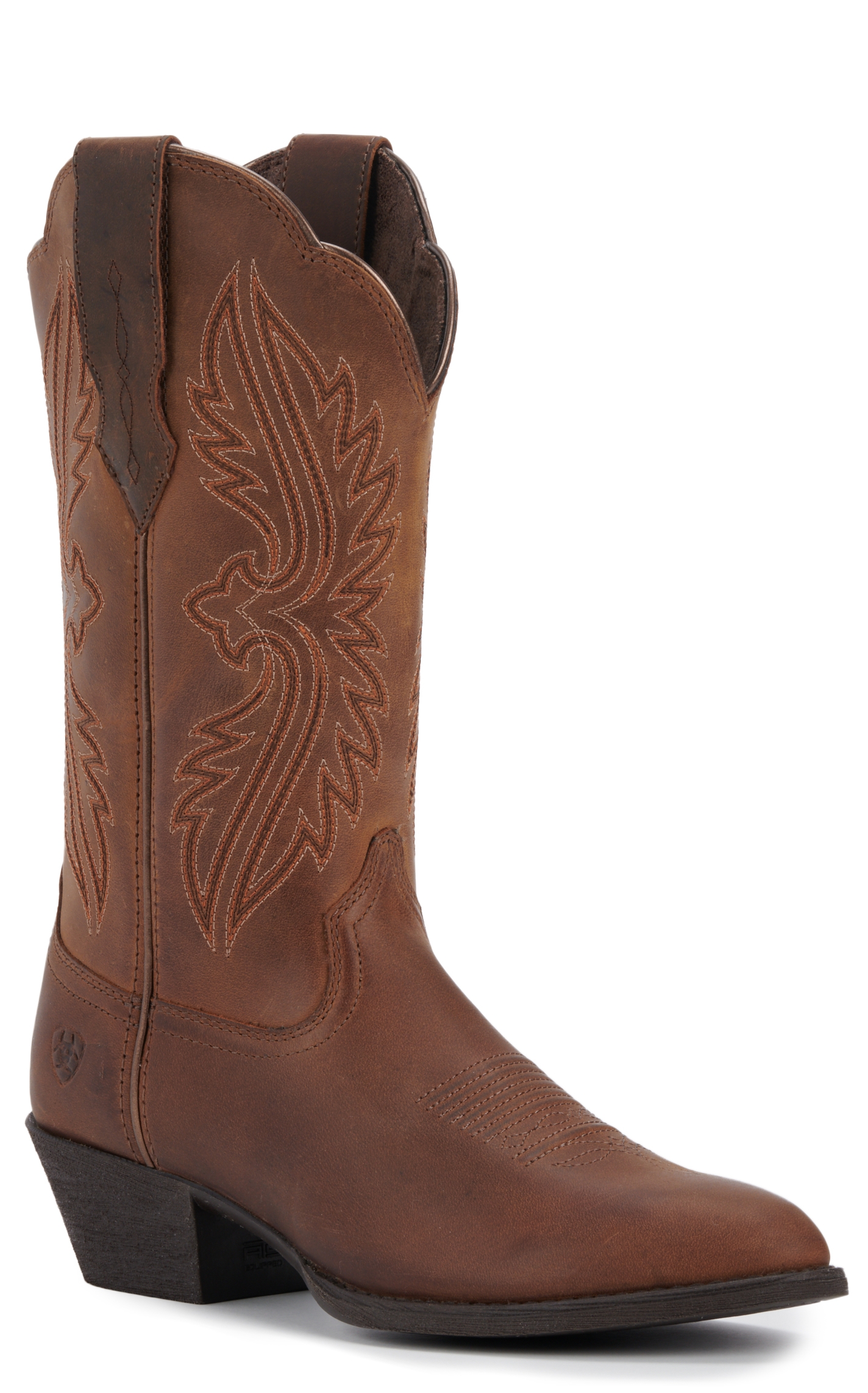 Ariat Women's Heritage Distressed Brown StretchFit Round Toe Cowboy Boots - Image 1