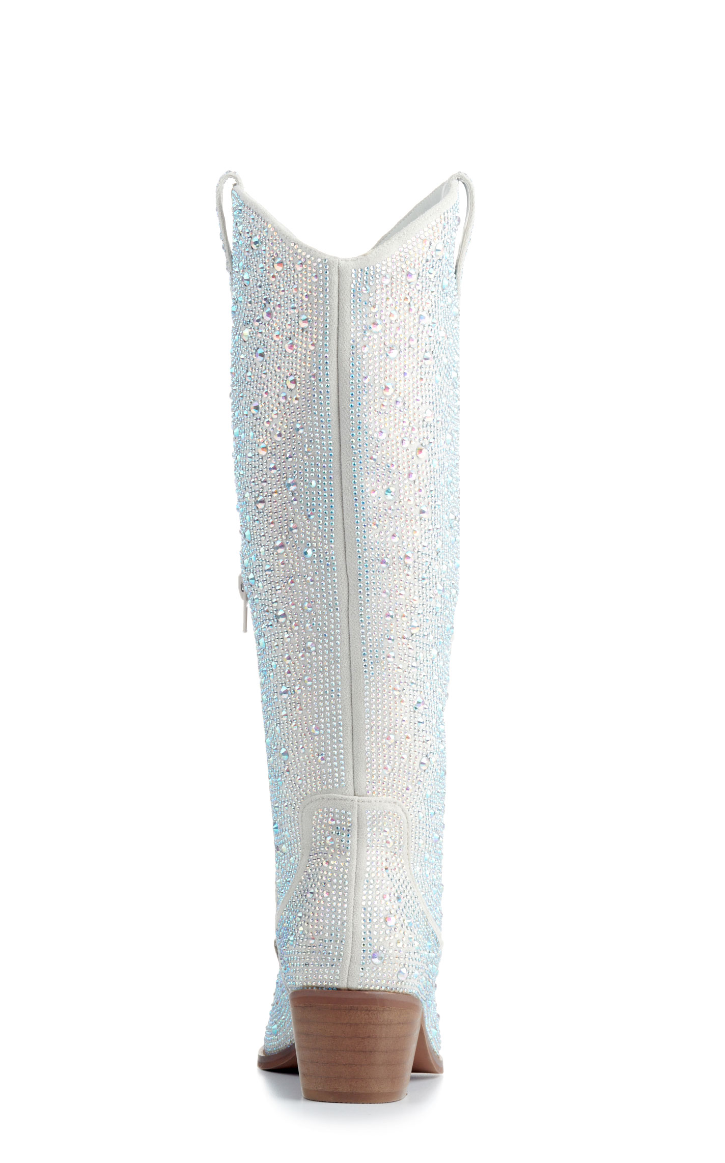 Very G Women's Kady Silver with Clear Rhinestone Tall Snip Toe Cowboy Boots - Image 1
