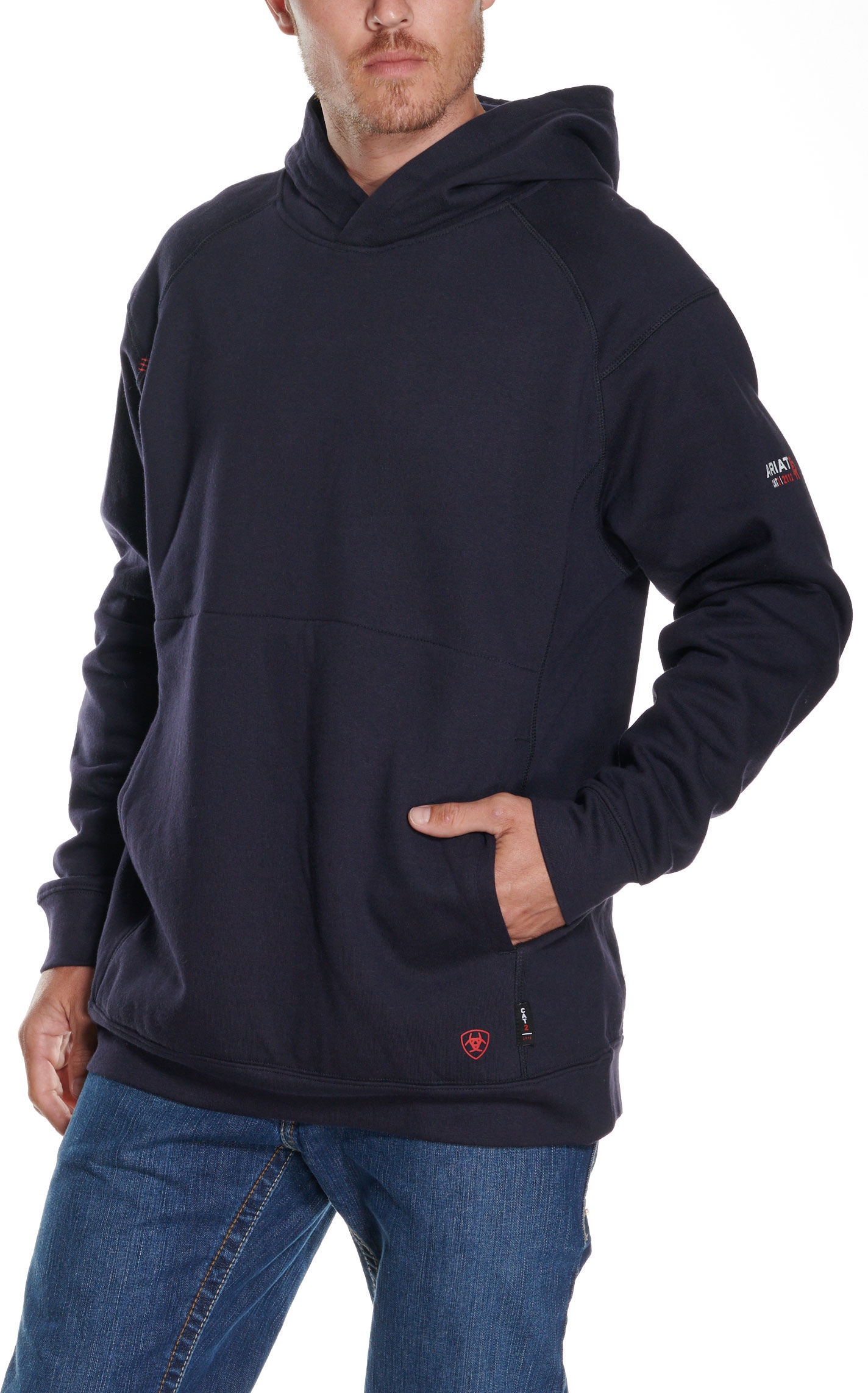 Ariat Men's FR Rev Navy CAT 2 Pullover Hoodie - Image 1
