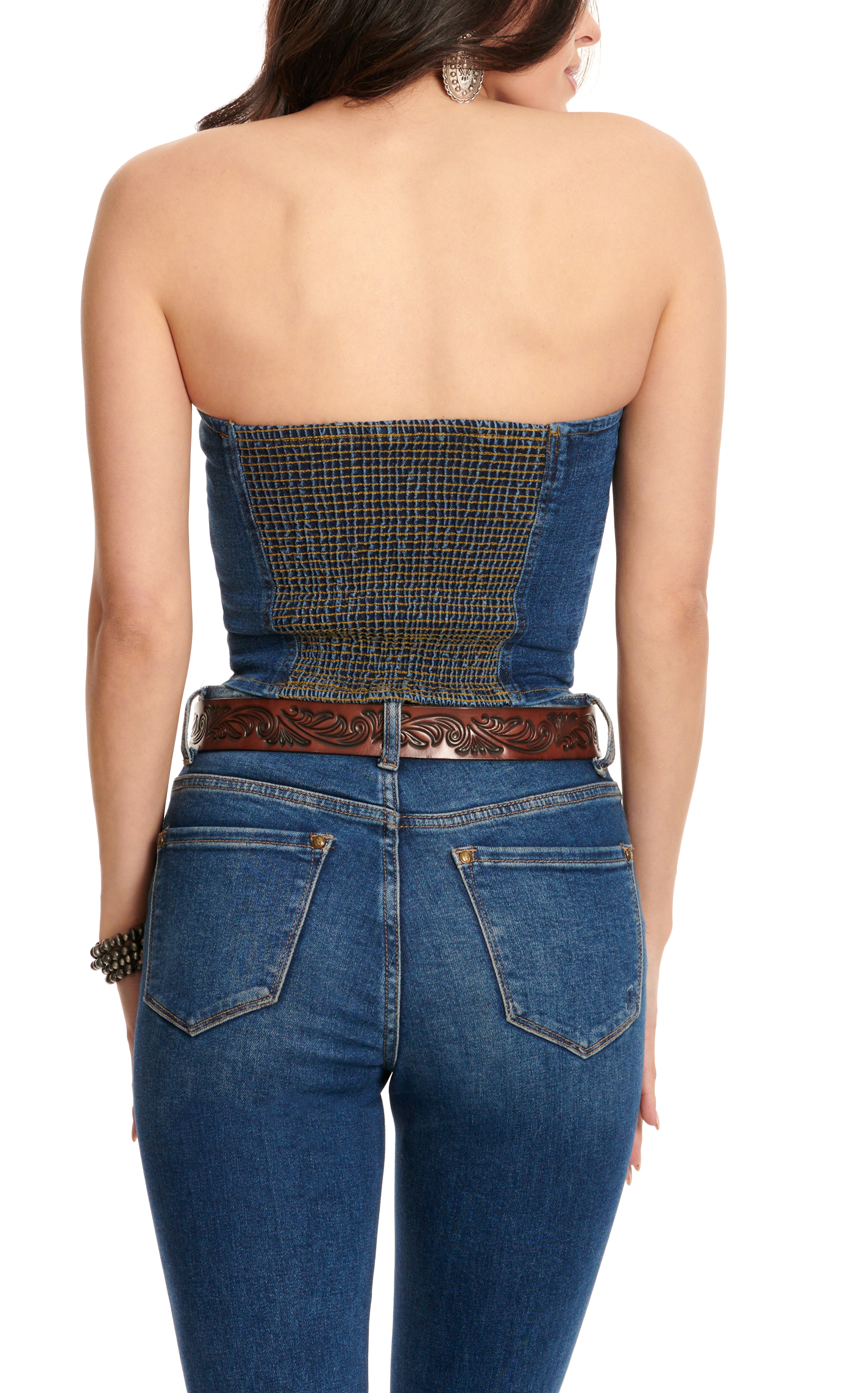 One Up Jeans Women's Dark Wash Denim Tube-Vest - Image 1