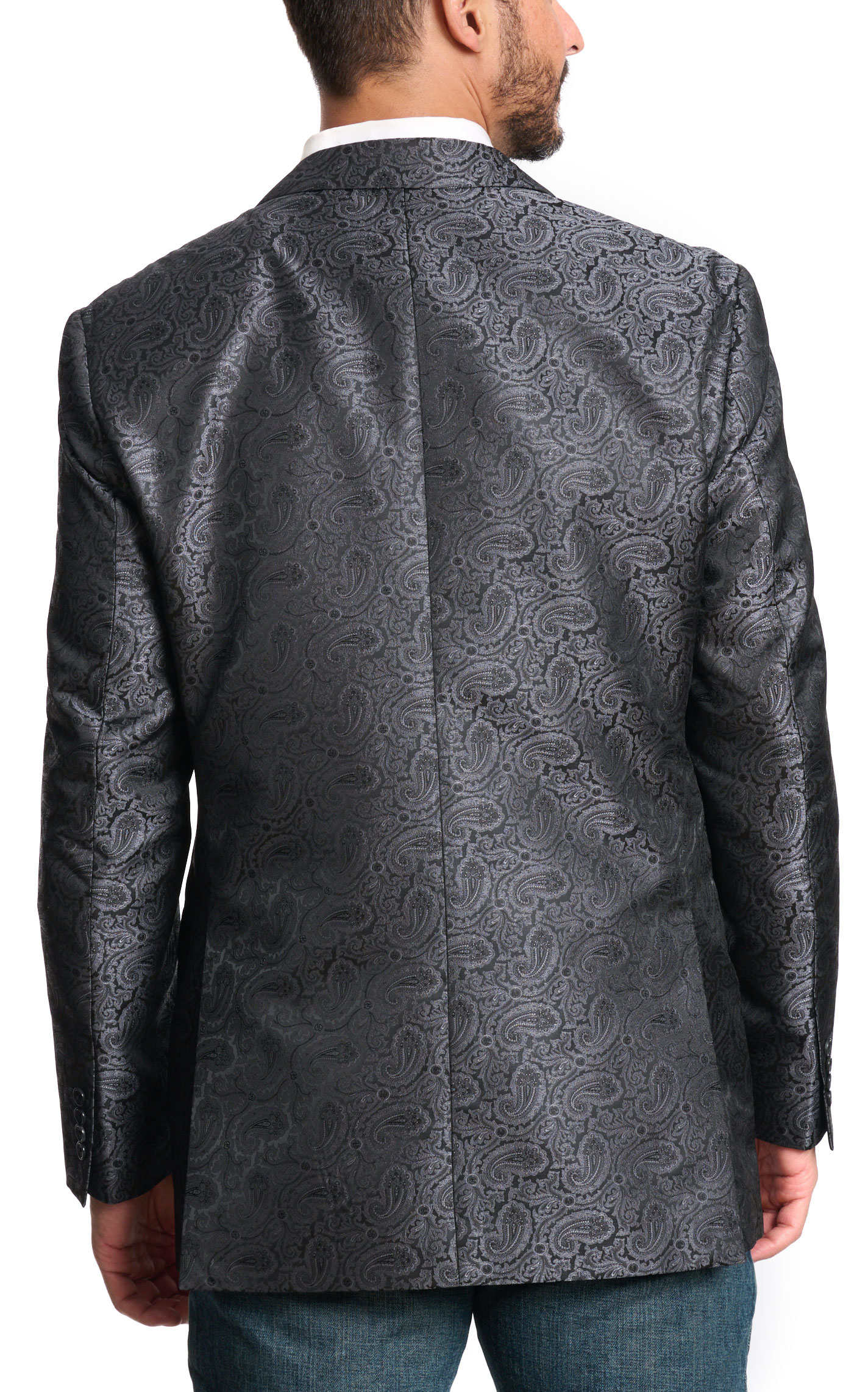 Rock & Roll Denim Men's Black Paisley Sport Coat - Image 1