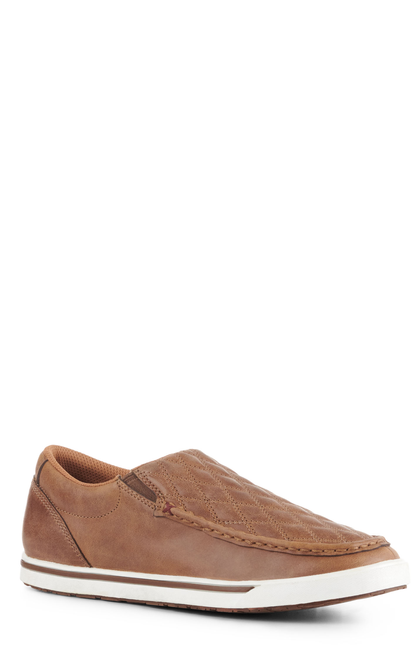 Twisted X Women's Kicks Ginger Brown Quilted Moc Toe Slip On Shoe - Image 1