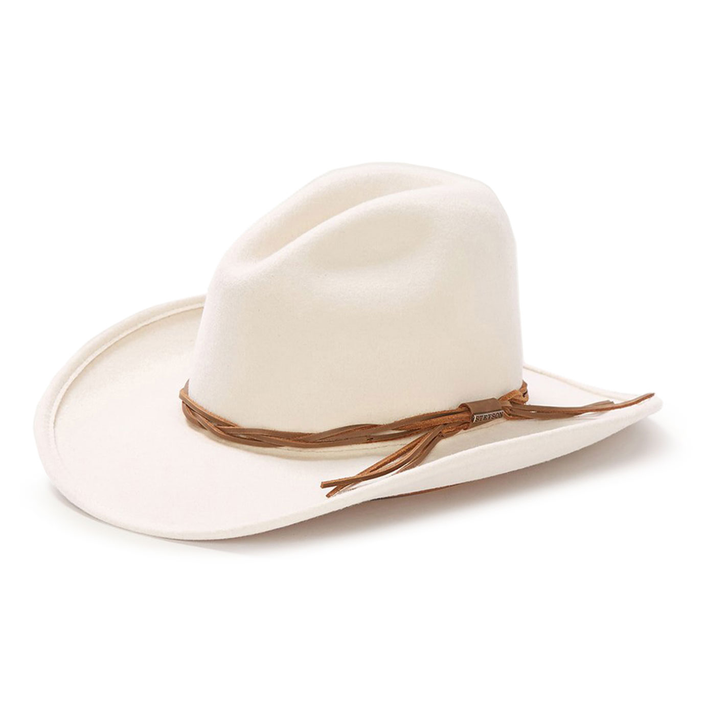 Stetson Gus Crush Silverbelly Woven with Leather Band Wool Cowboy Hat - Image 1