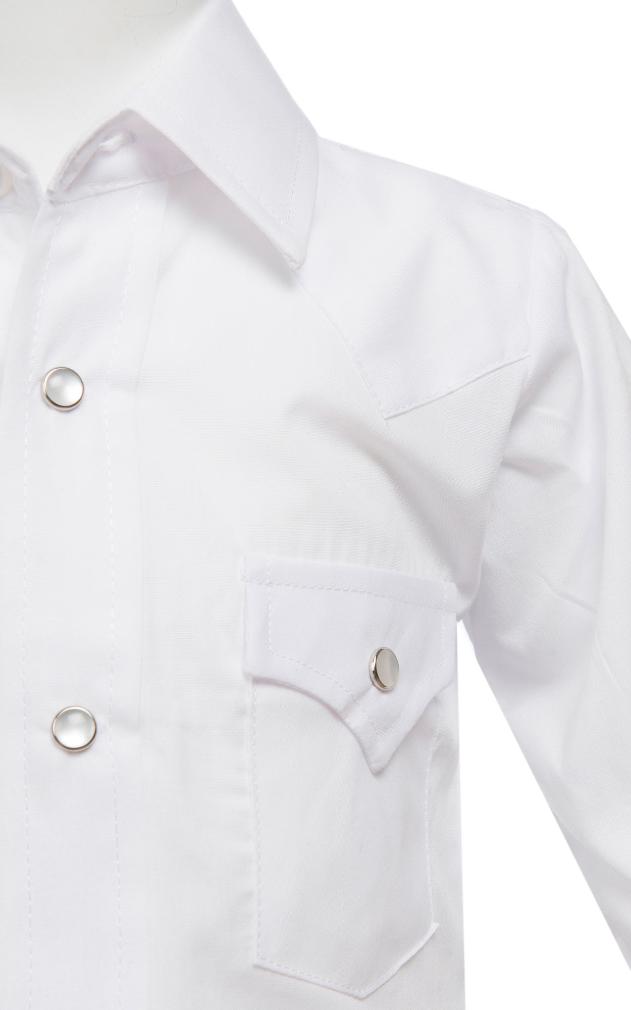 Ely Cattleman Solid White Long Sleeve Snap  Sizes 0-8 - Image 1