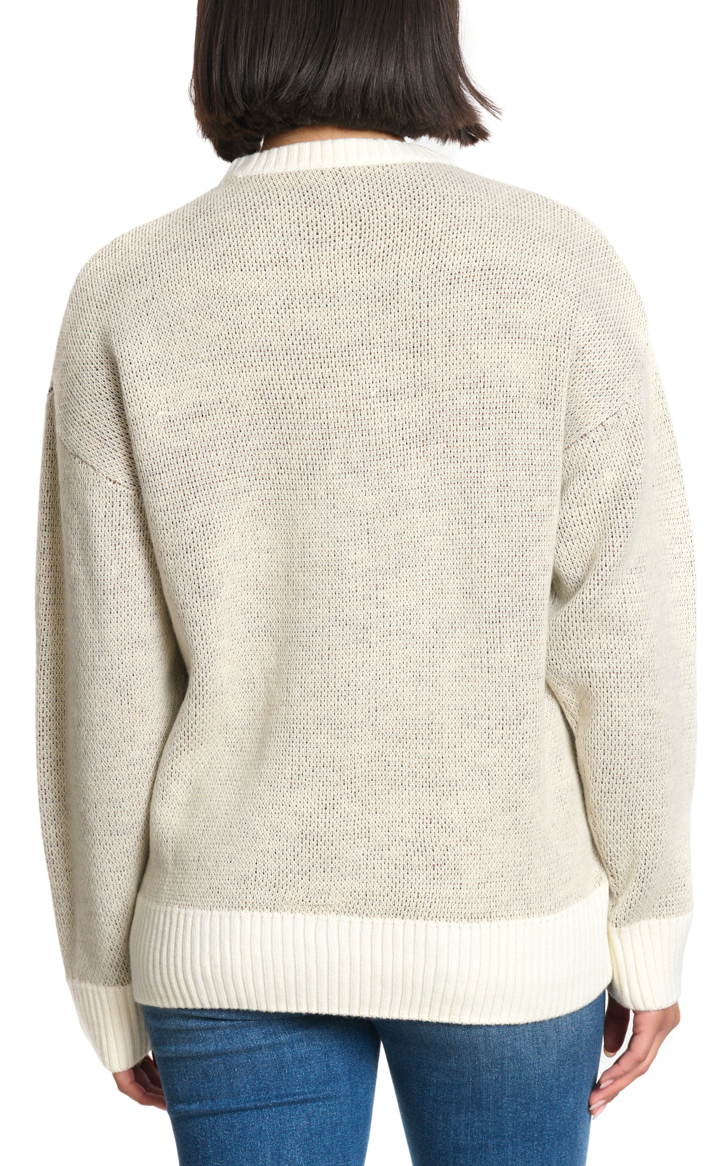 Rockin C Women's Winter White Horse & Shoe Sweater - Image 1