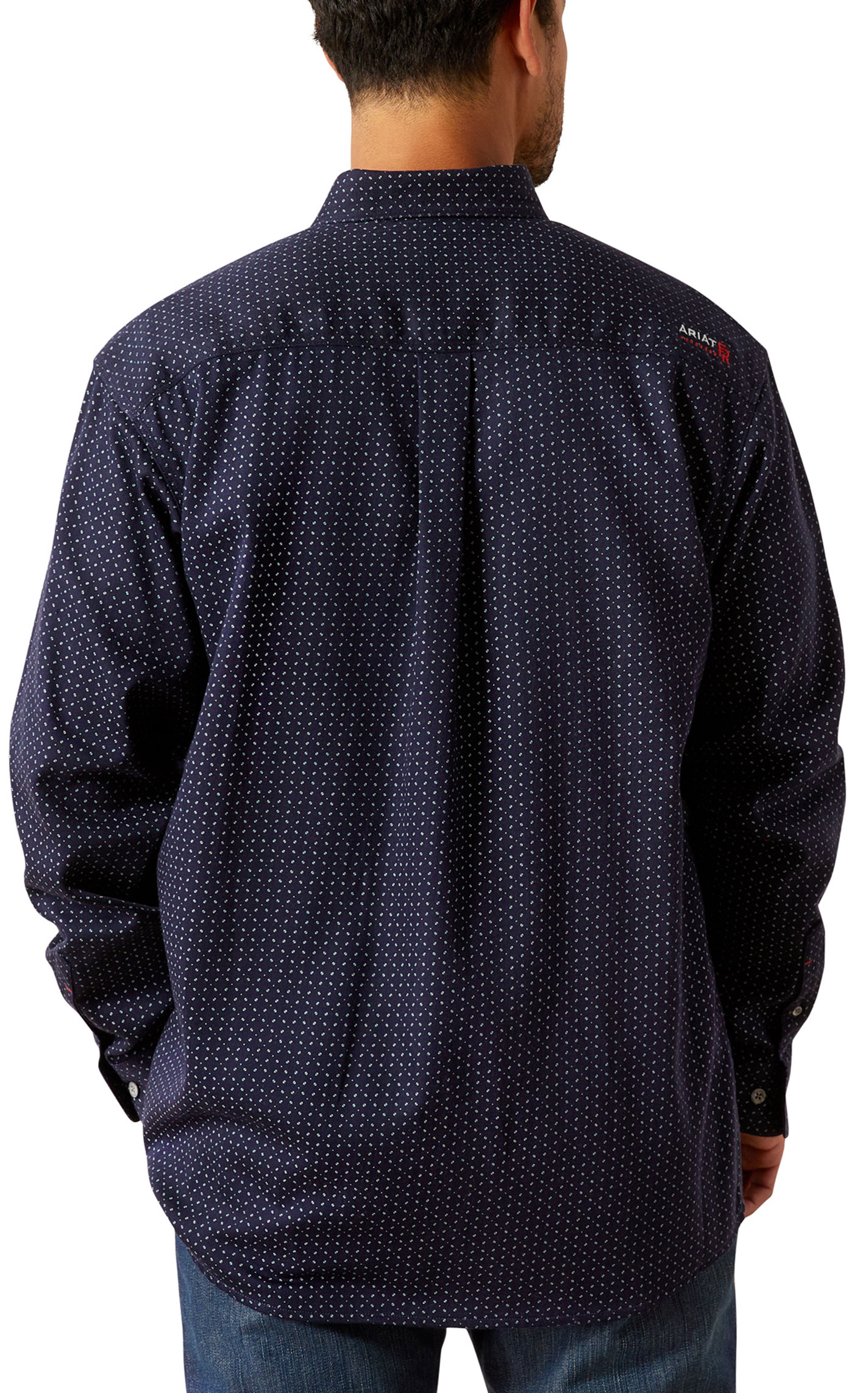 Ariat Men's Lever Midnight Navy Geo FR Work Shirt - Image 1