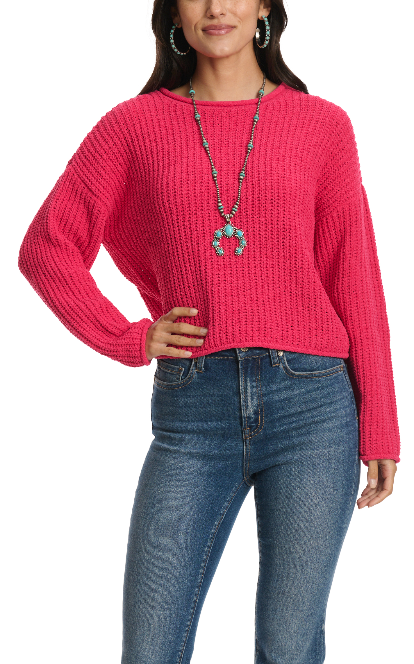 Double Zero Women's Raspberry Soft Knit Sweater - Image 1