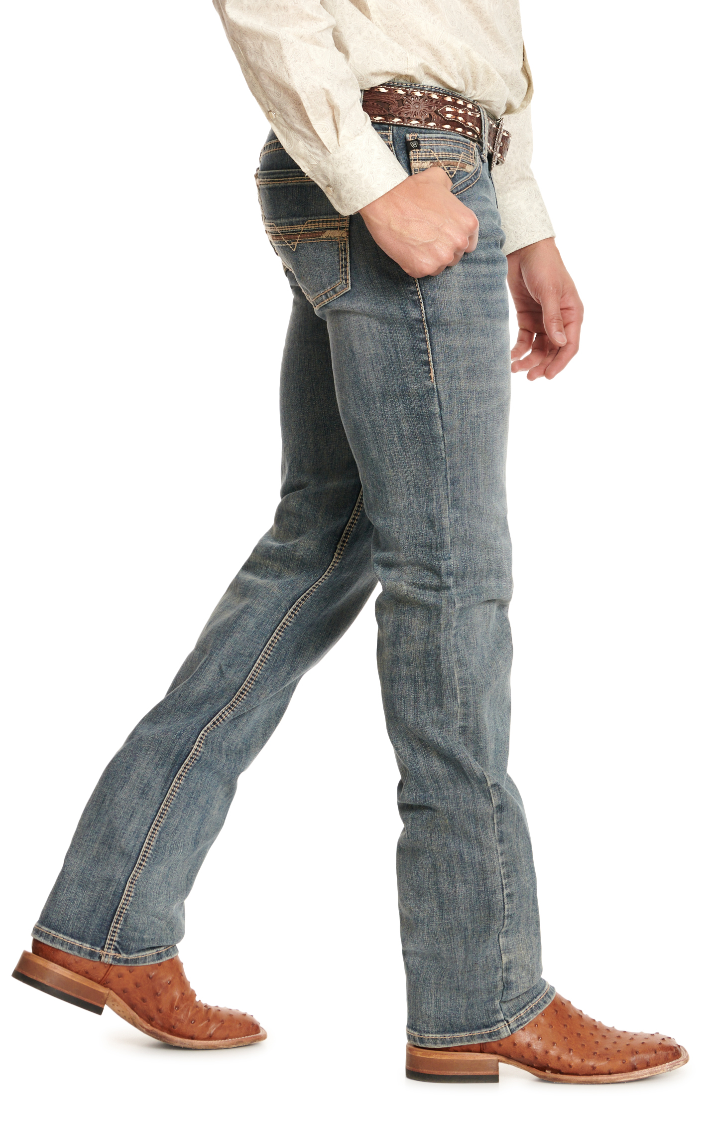Rock & Roll Denim Men's Revolver Medium Wash Straight Leg Reflex Jeans - Image 1