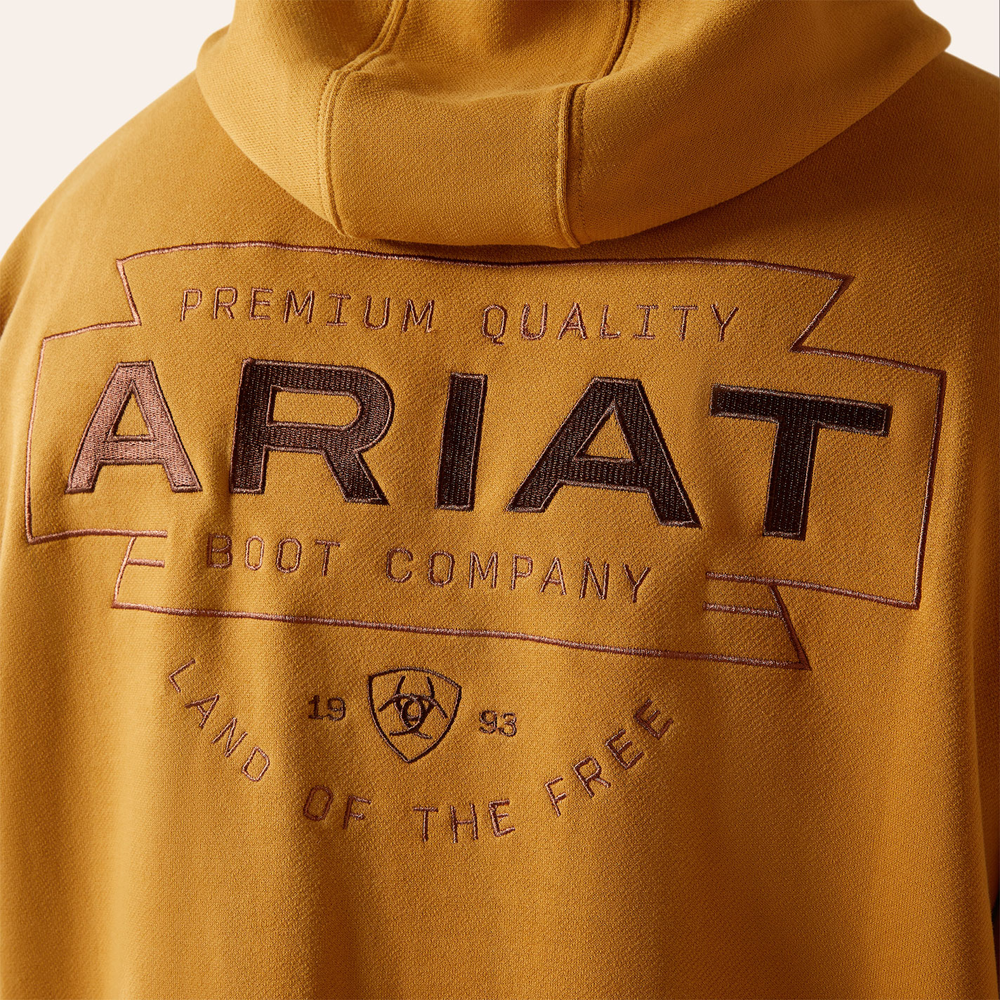 Ariat Men's Southwest Simple Buckle Bone Brown Logo Hoodie - Image 1