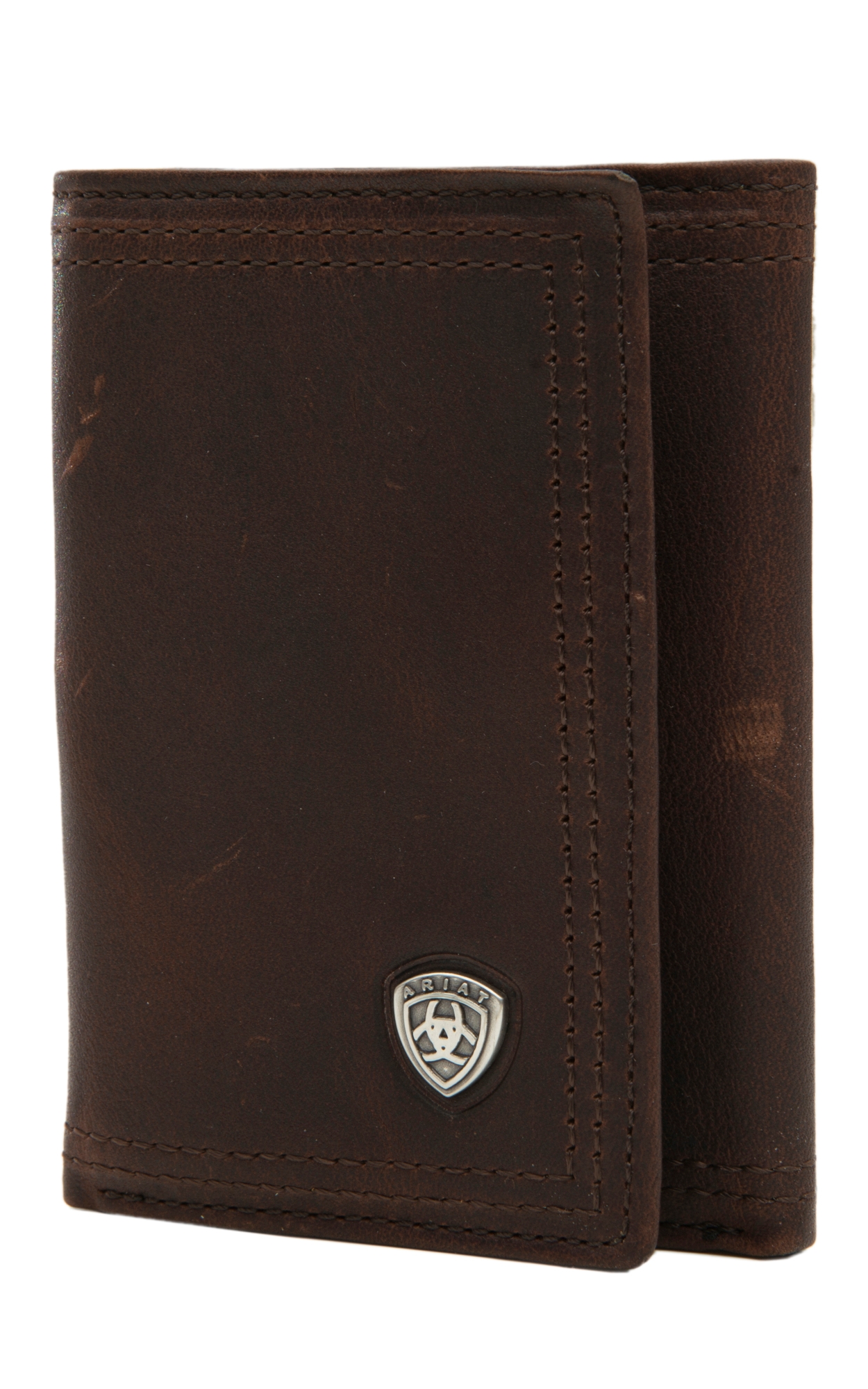 Ariat Performance Work Dark Copper with Small Shield Tri-Fold Wallet - Image 1