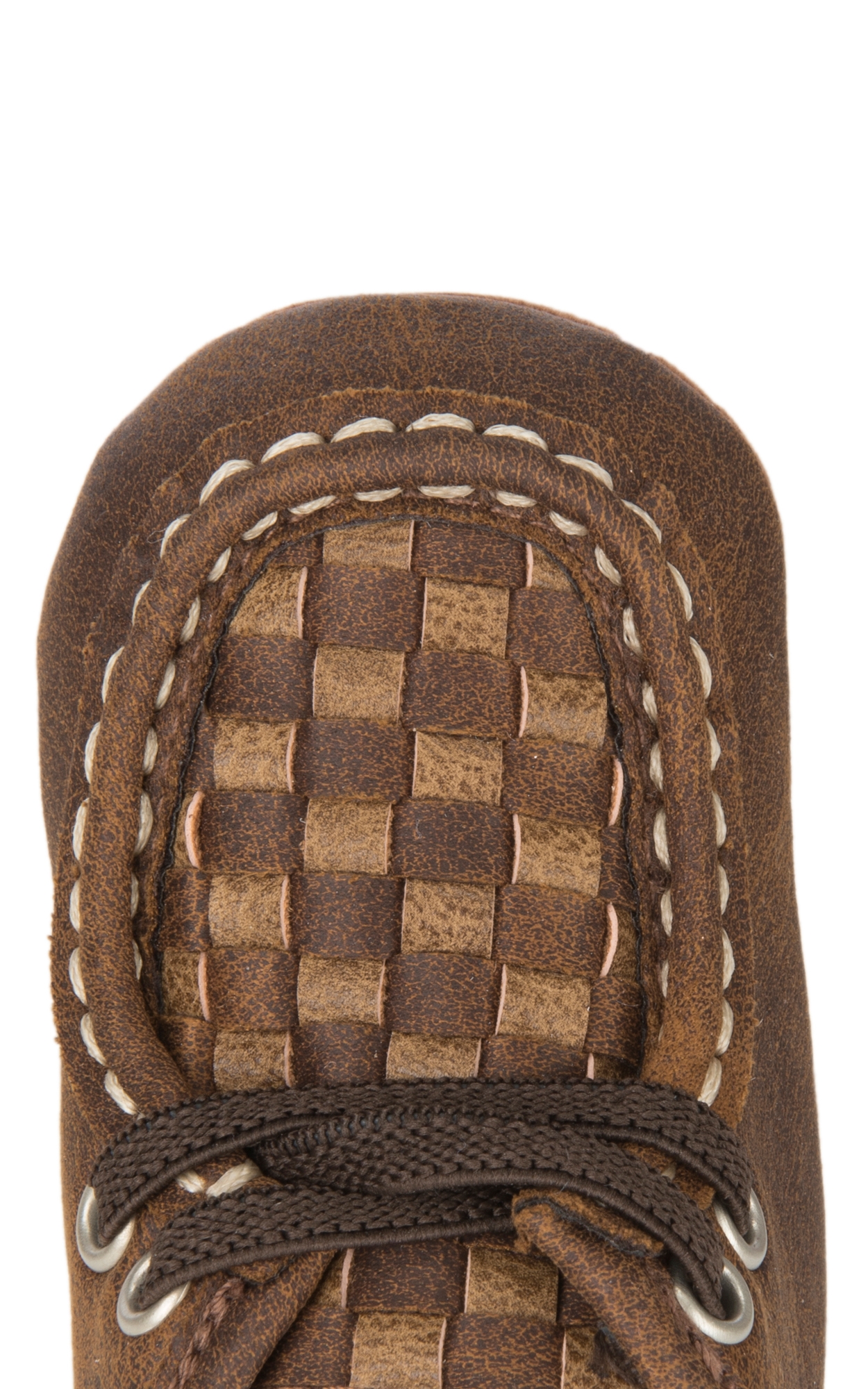 Blazin Roxx Infant Baby Bucker Brown with Tan Patchwork Chukka Moc Casual Shoe - Image 1