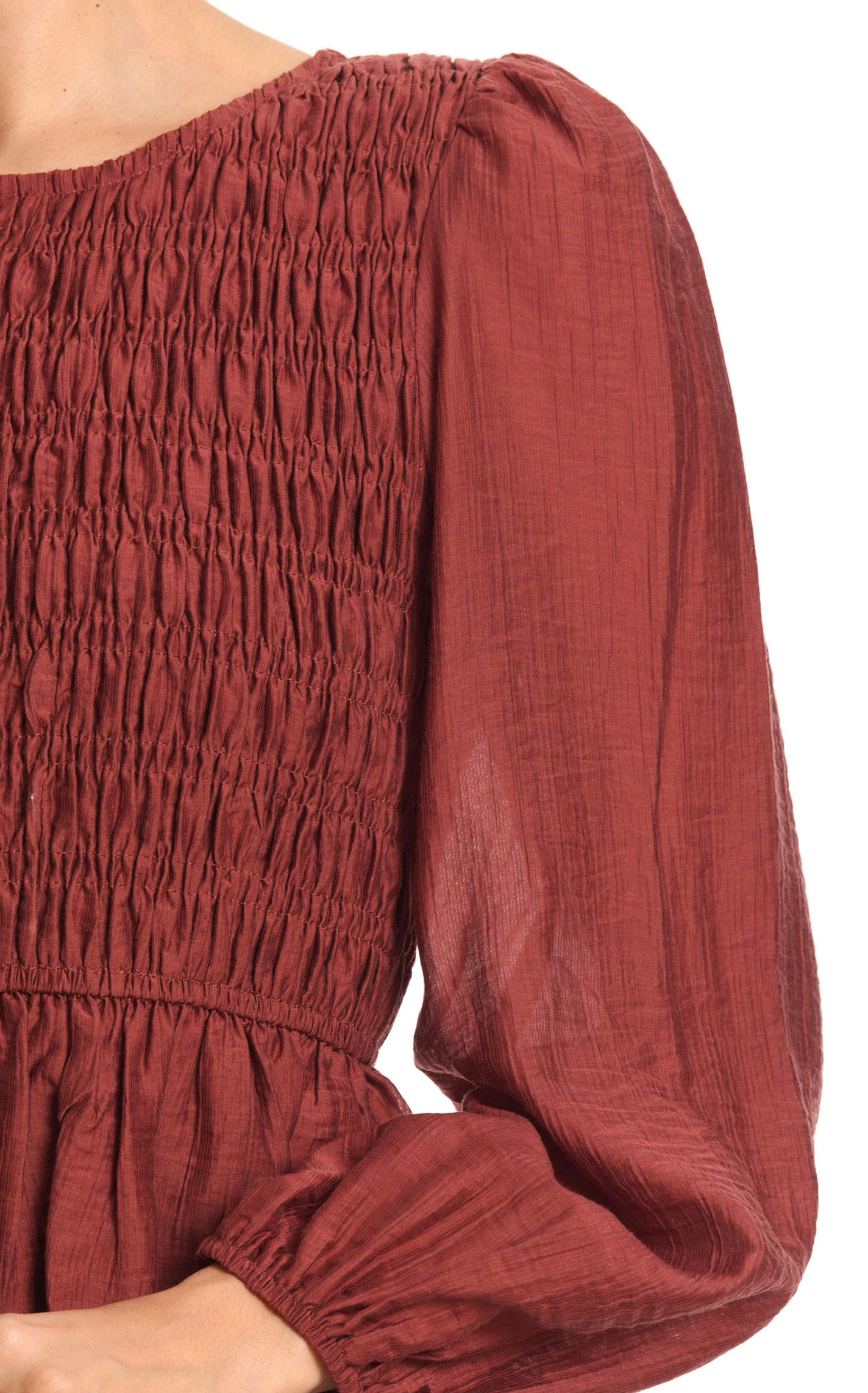 TCEC Women's Amber Textured & Smocked Top - Image 1
