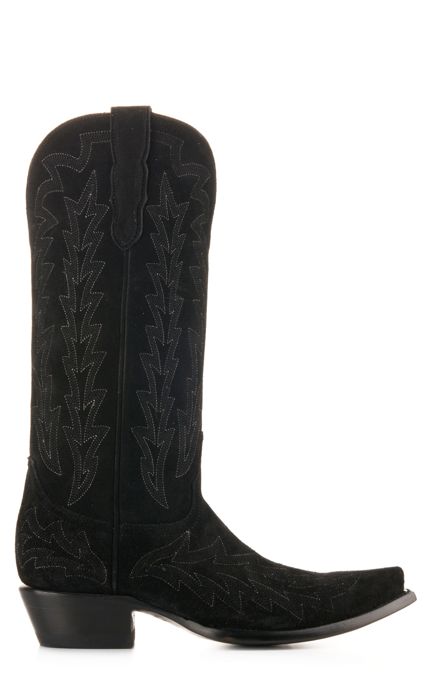 JRC & Sons Women’s McClain Black Water-Resistant Suede Snip Toe Tall Cowboy Boots - Image 1