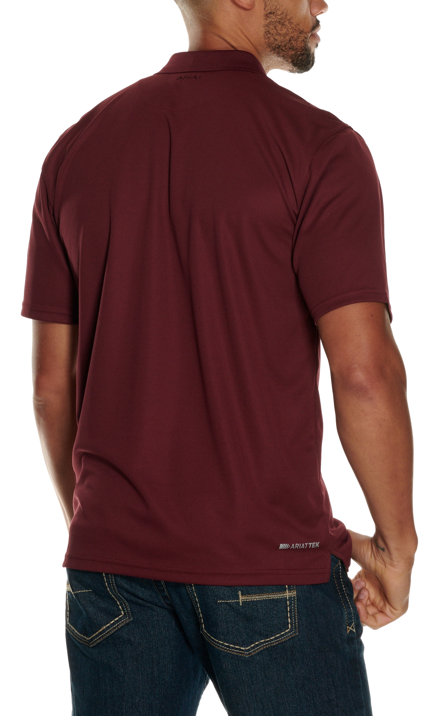 Ariat Men's Maroon Heat Series Tek Polo Shirt - Image 1