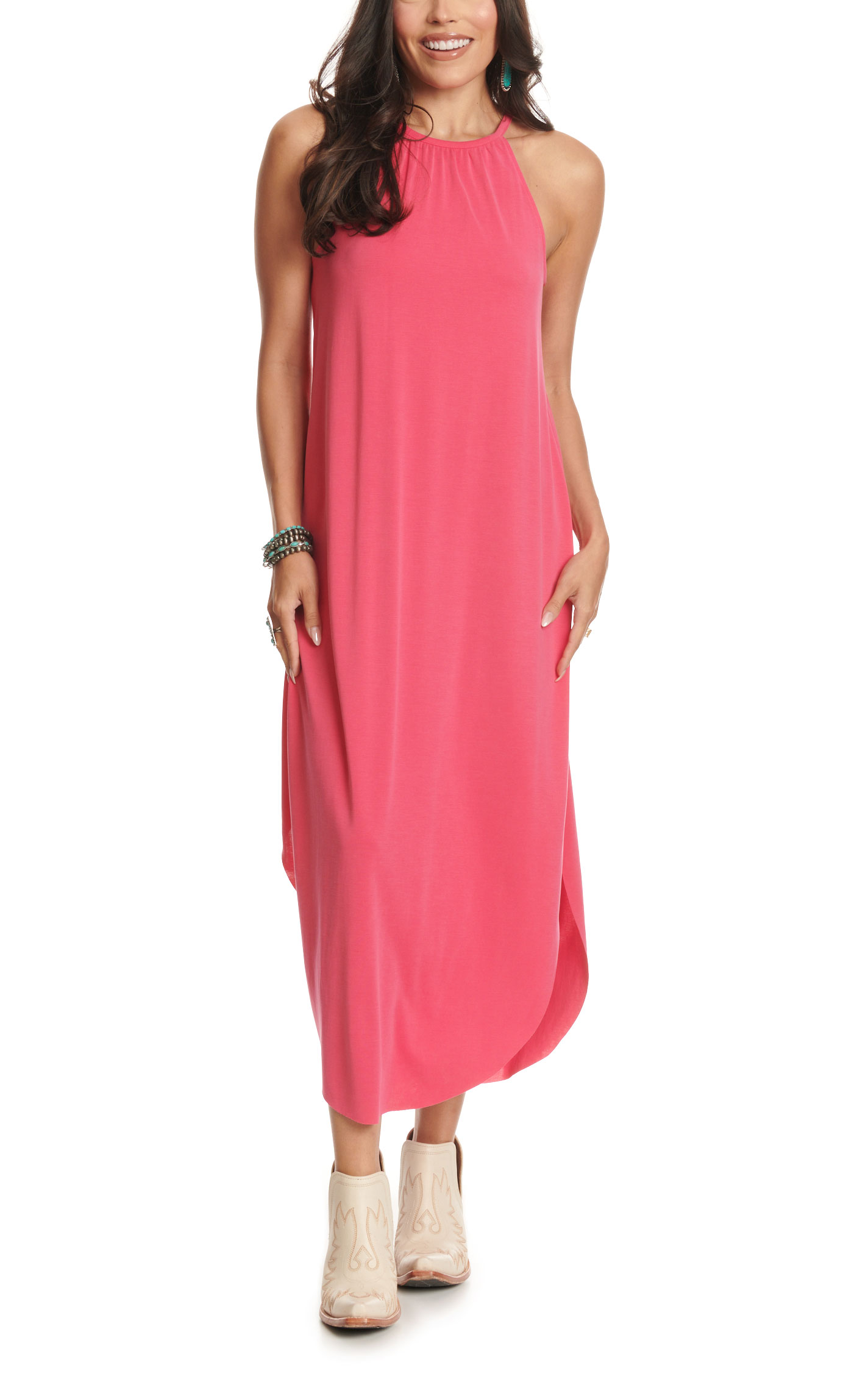 HYFVE Women's Rich Raspberry Halter Soft Dress - Image 1