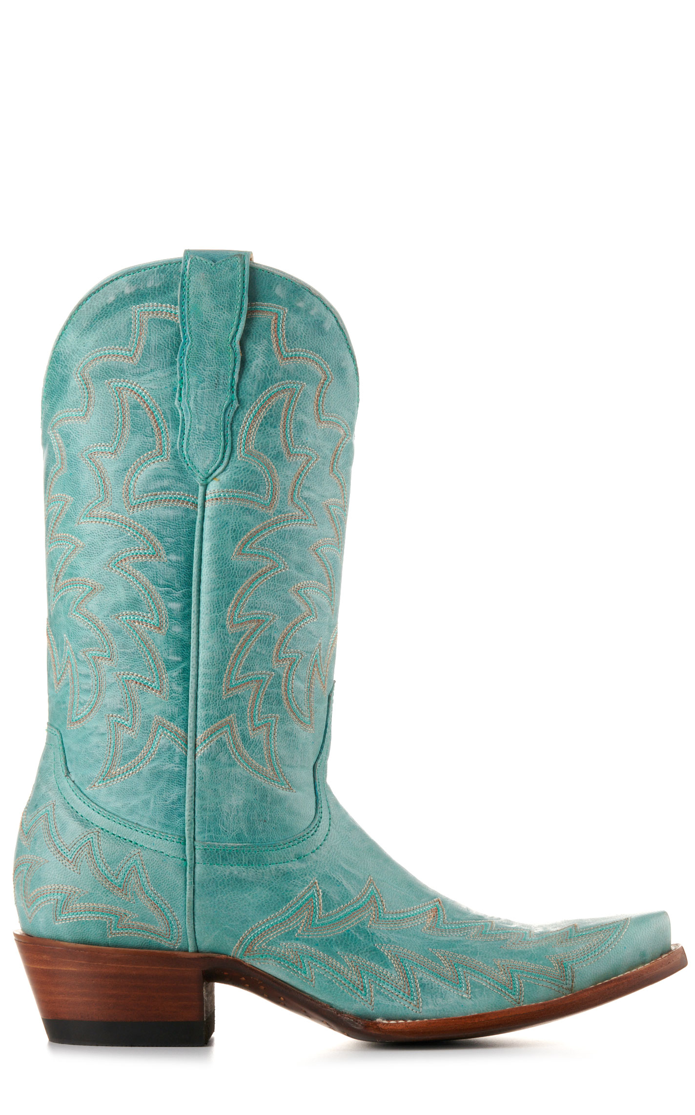 Cavender’s Women’s Turquoise Leather Snip Toe Cowboy Boots - Cavender’s  - Image 1