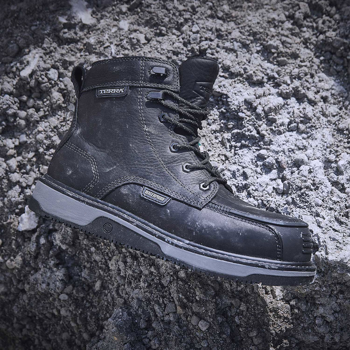Terra Men’s Black Ironstone 6” Waterproof Composite Toe Safety Work Boots - Image 1