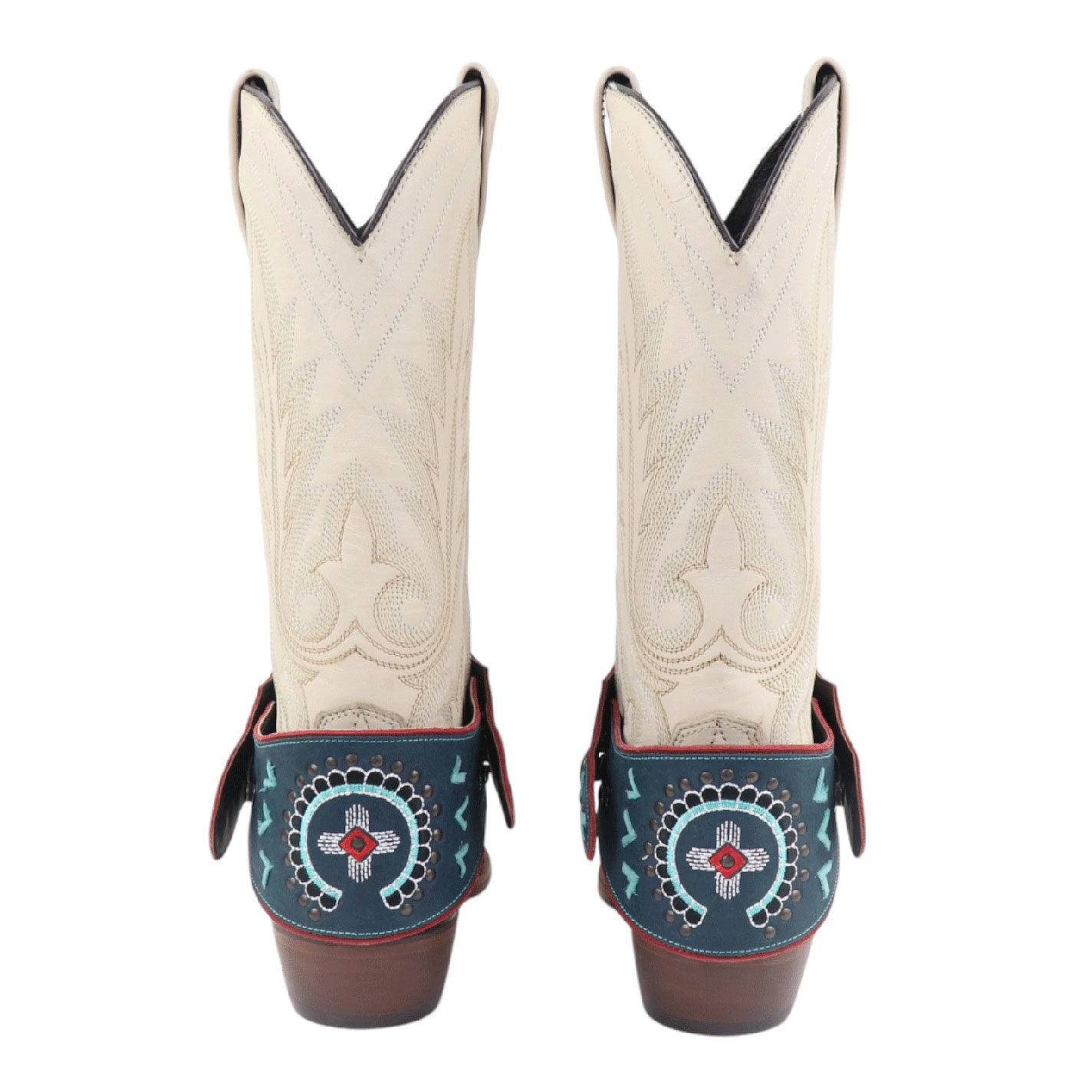 Agave Blue Navy Zuni Embroidered Boot Lassos - Image 1
