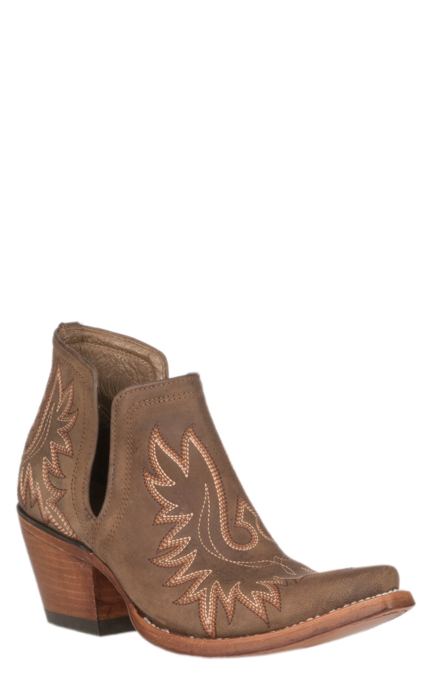 Ariat Women's Dixon Weathered Brown Cowboy Booties - Image 1