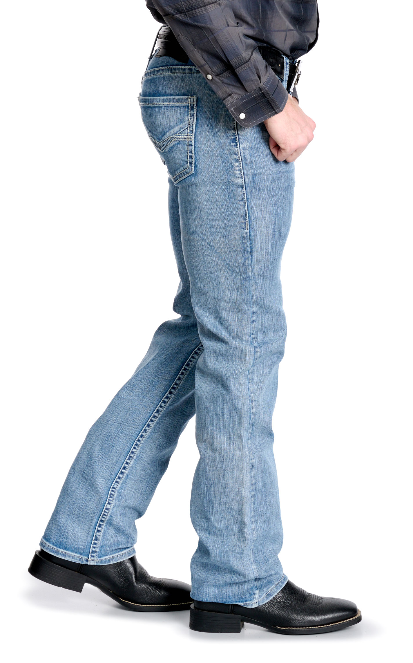 Rock & Roll Denim Men's Pistol Vintage Light Wash Straight Jeans - Image 1