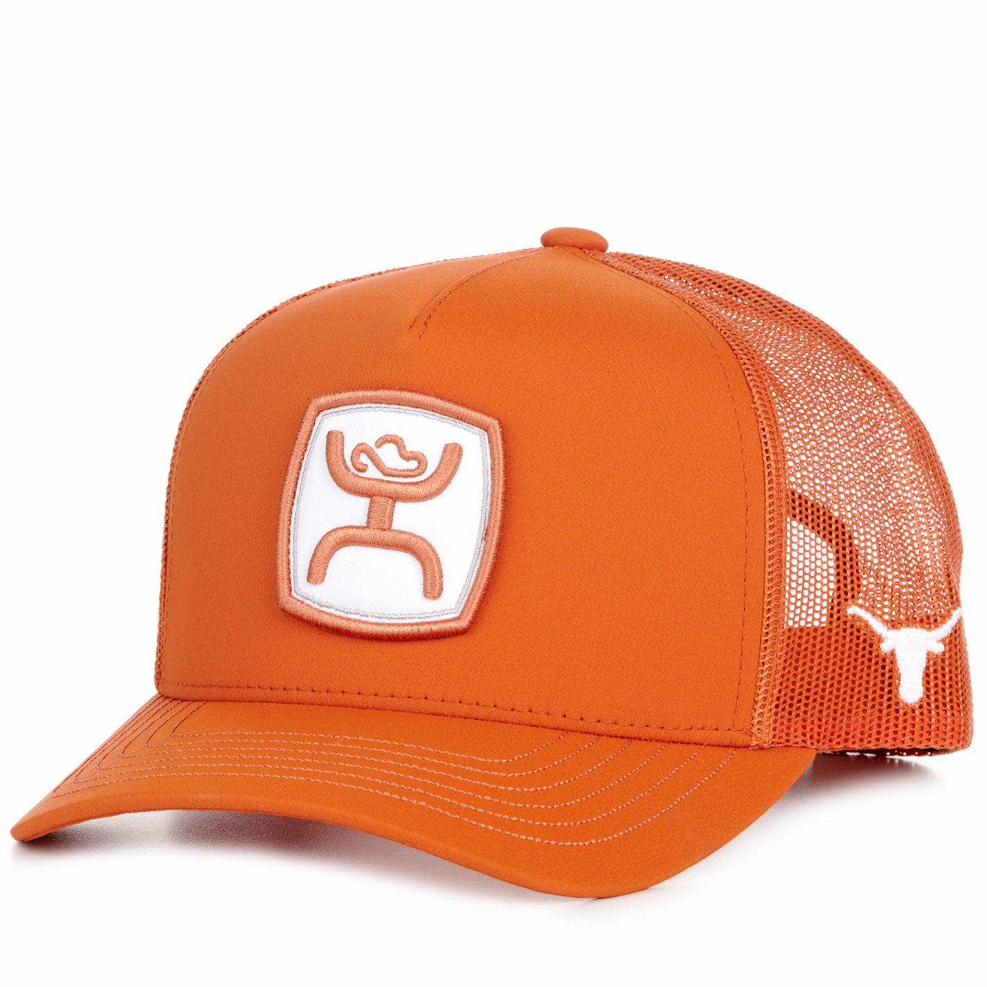 Hooey Collegiate Collection White & Burnt Orange UT Hook 'Em Logo Patch Cap - Image 1