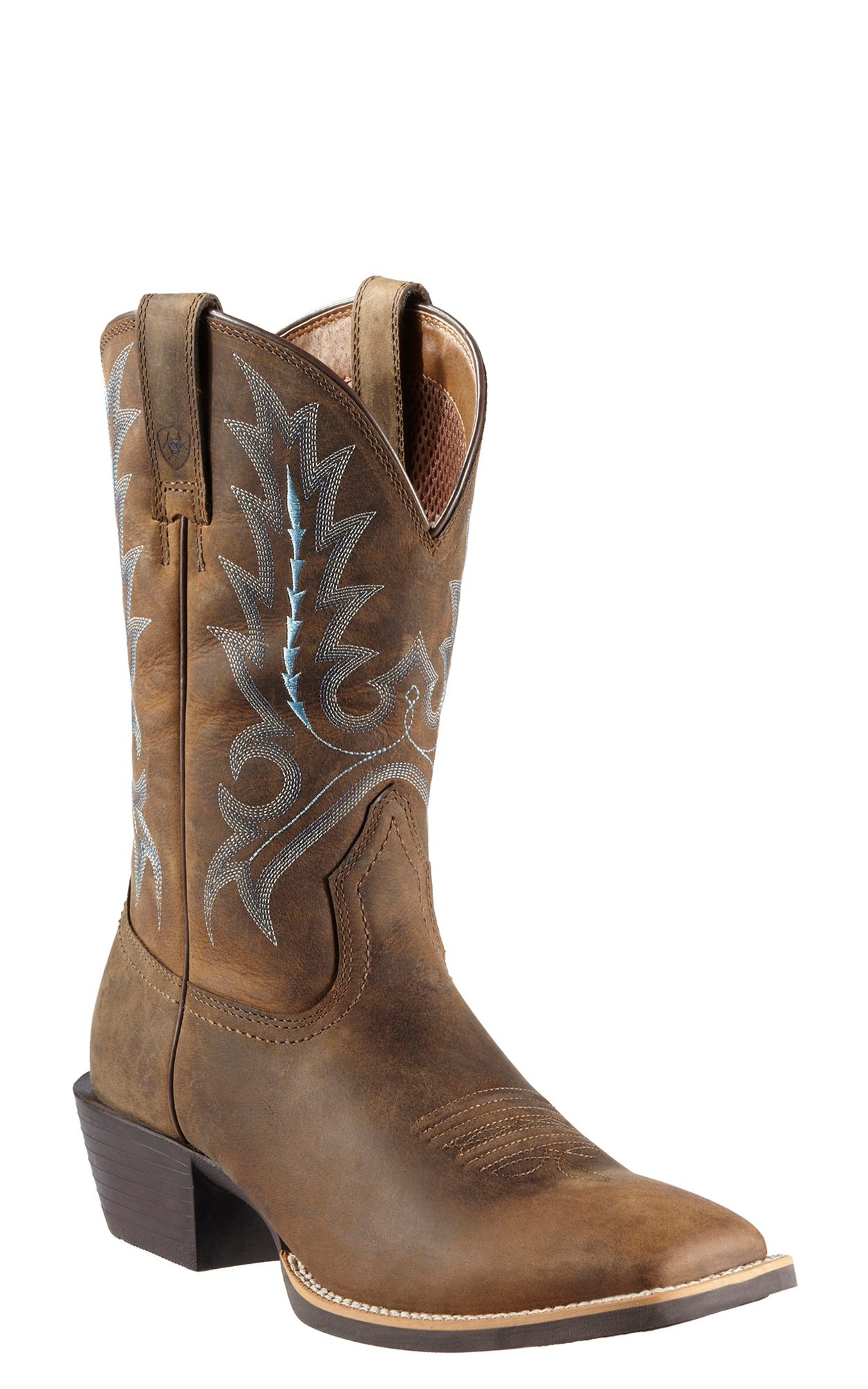 Ariat Men's Sport Outfitter Distressed Brown Wide Square Toe Cowboy Boots - Image 1