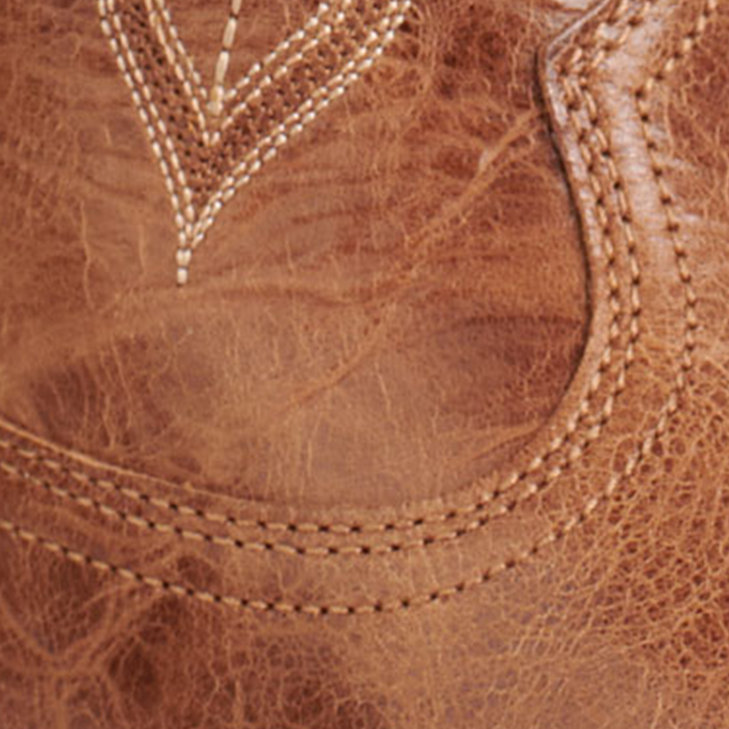 Ariat Women's Round Up Russet Tan Punchy Square Toe Cowboy Boots - Image 1