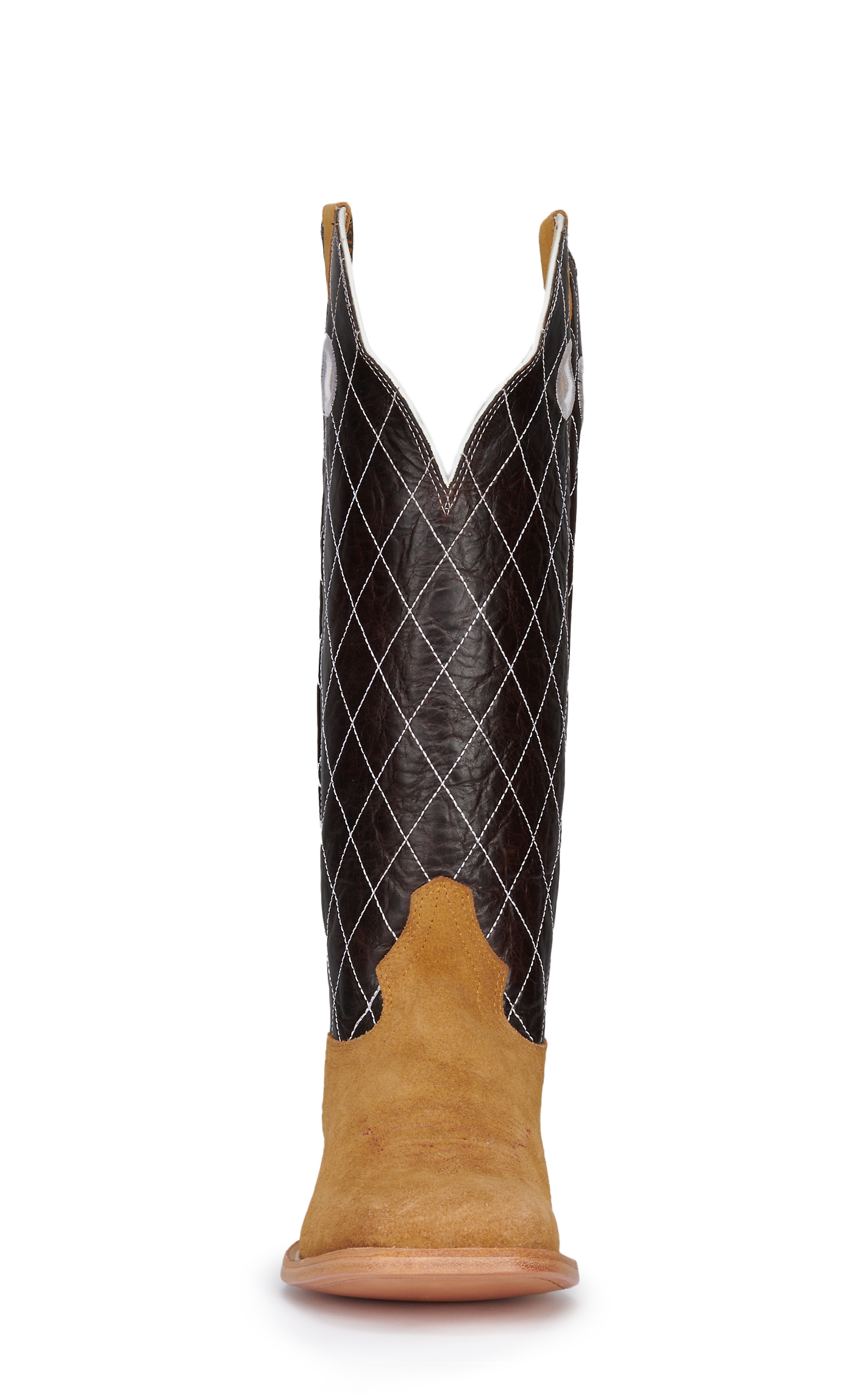 Hondo Men's Maple Rough-Out and Dark Brown Diamond Stitch 16\