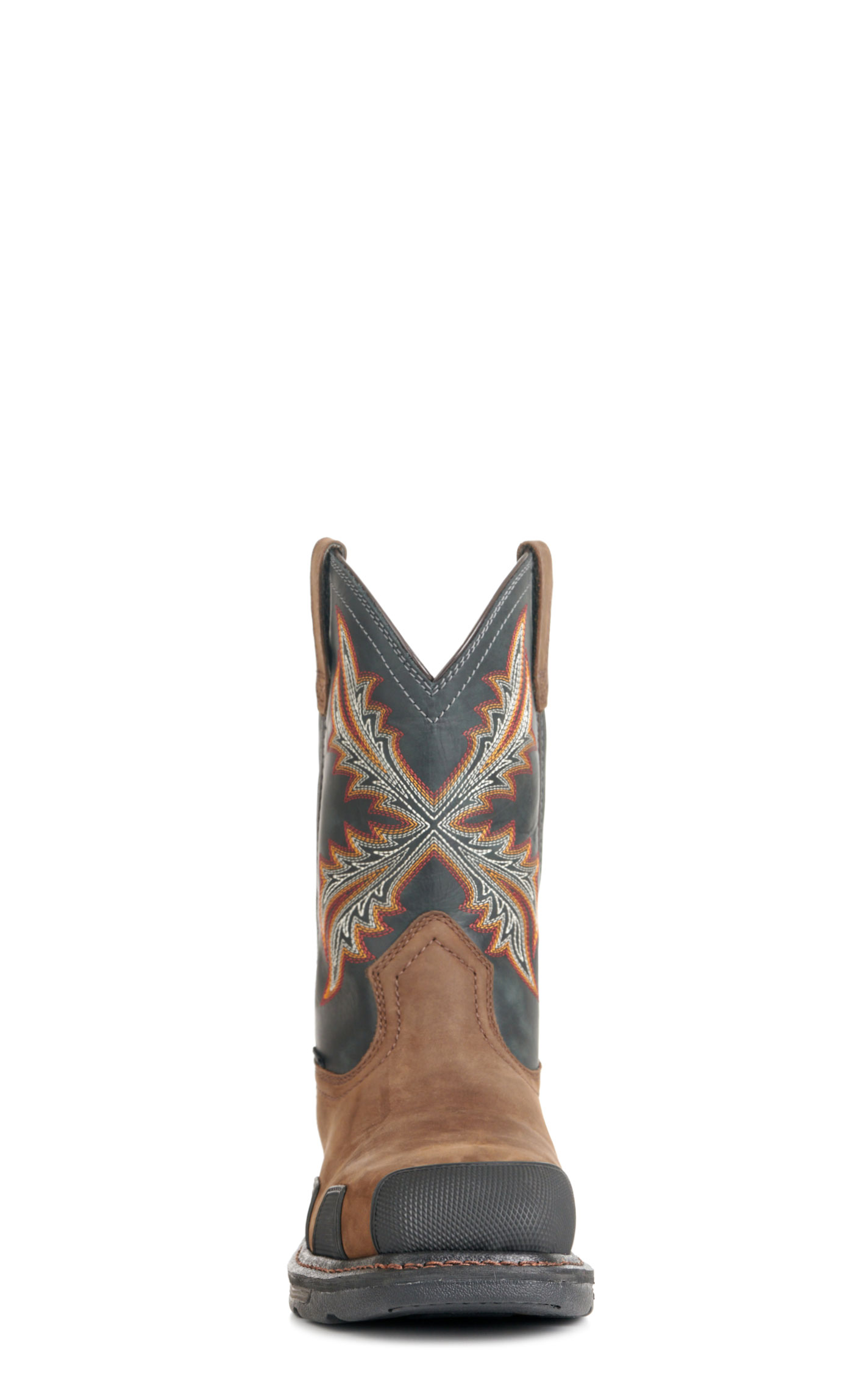 Ariat Men's OverDrive Dark Brown and Black Wide Square Composite Toe Work Boots - Image 1