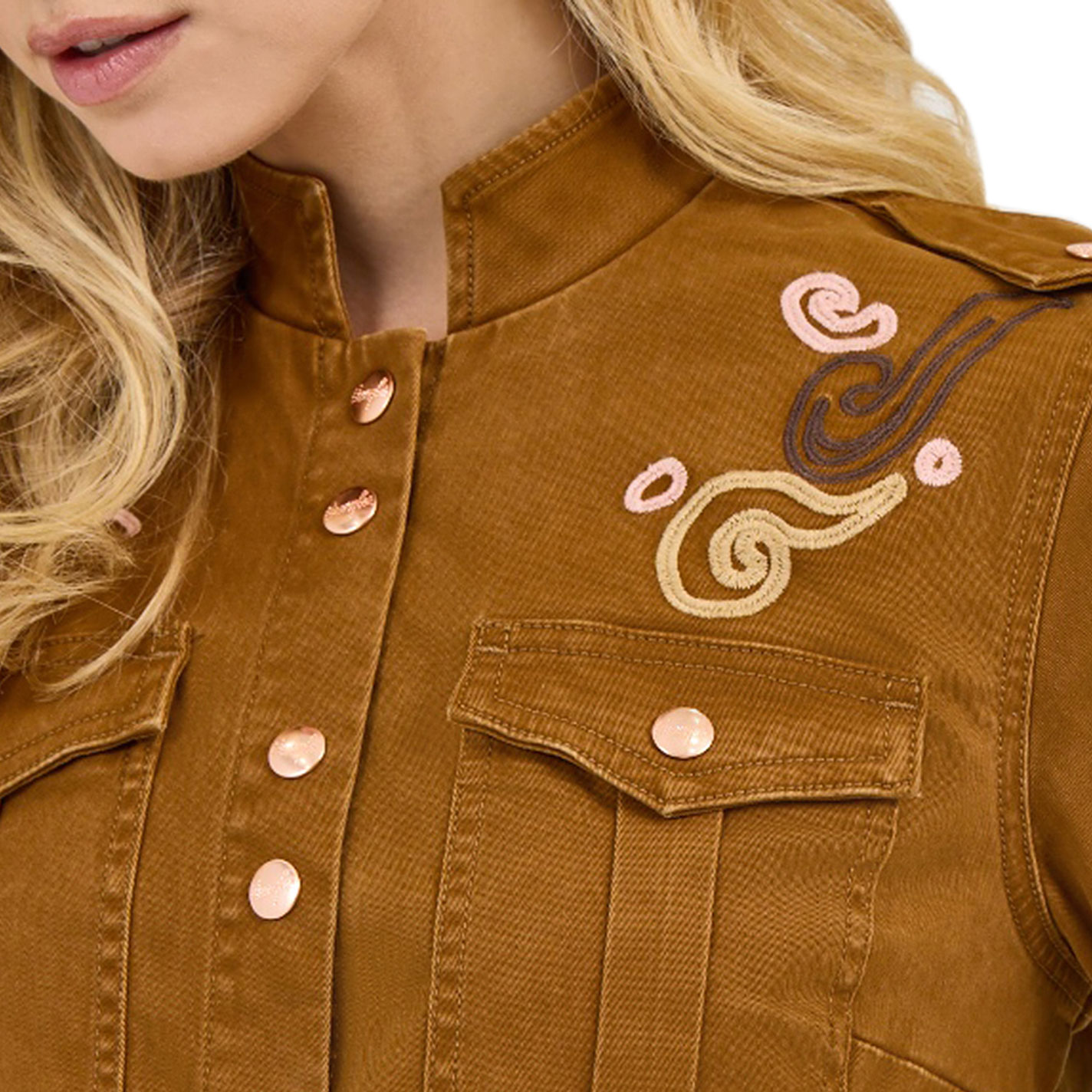Wrangler X Lainey Wilson Women's Caramel Embroidered Shacket - Image 1