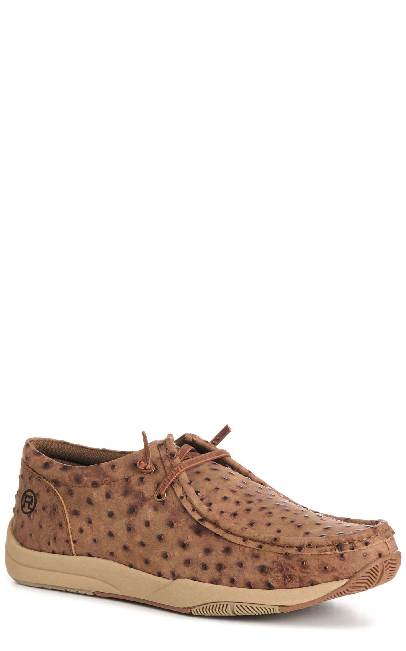 Roper Men's Clearcut Tan Ostrich Print Moc Toe Casual Shoes - Image 5