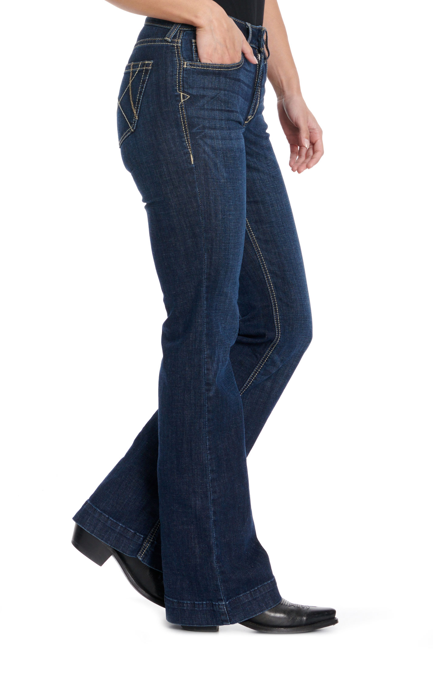 Ariat Women's Ella Dark Wash High Rise Slim Trouser Jeans - Image 1