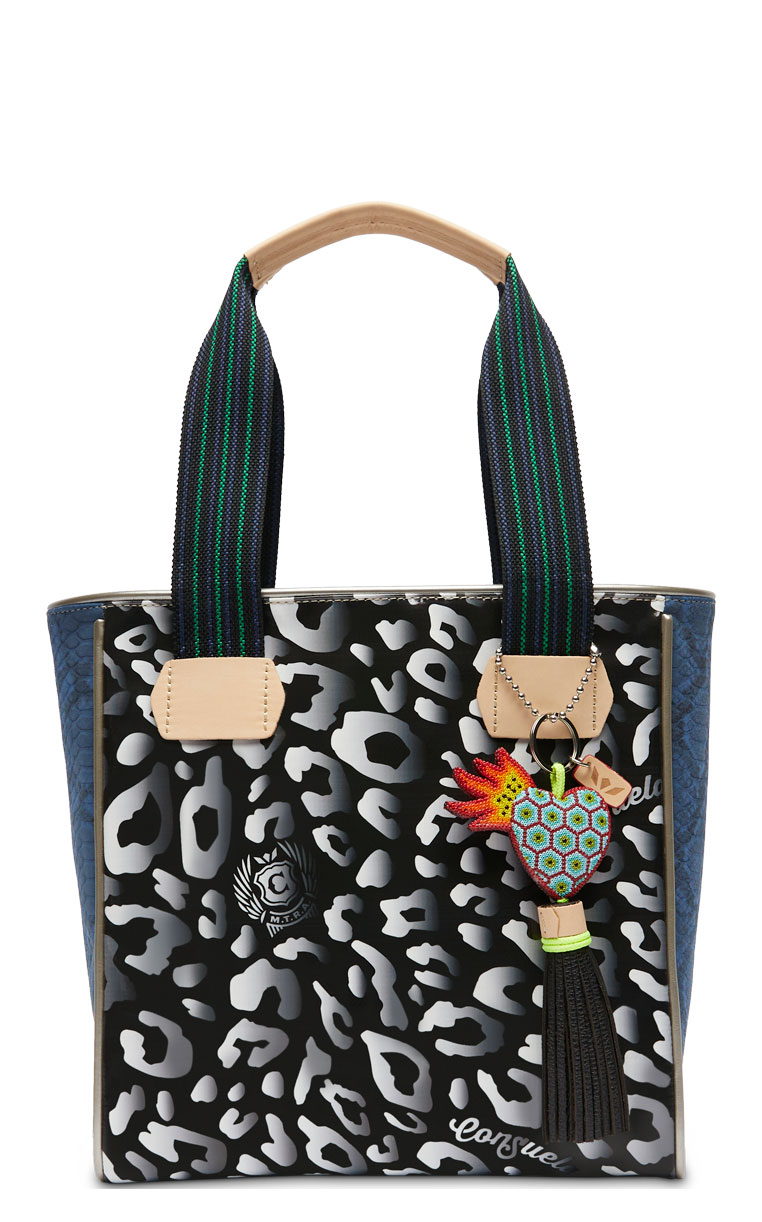 Consuela Rox Black & White Leopard Print Classic Tote Bag - Image 1
