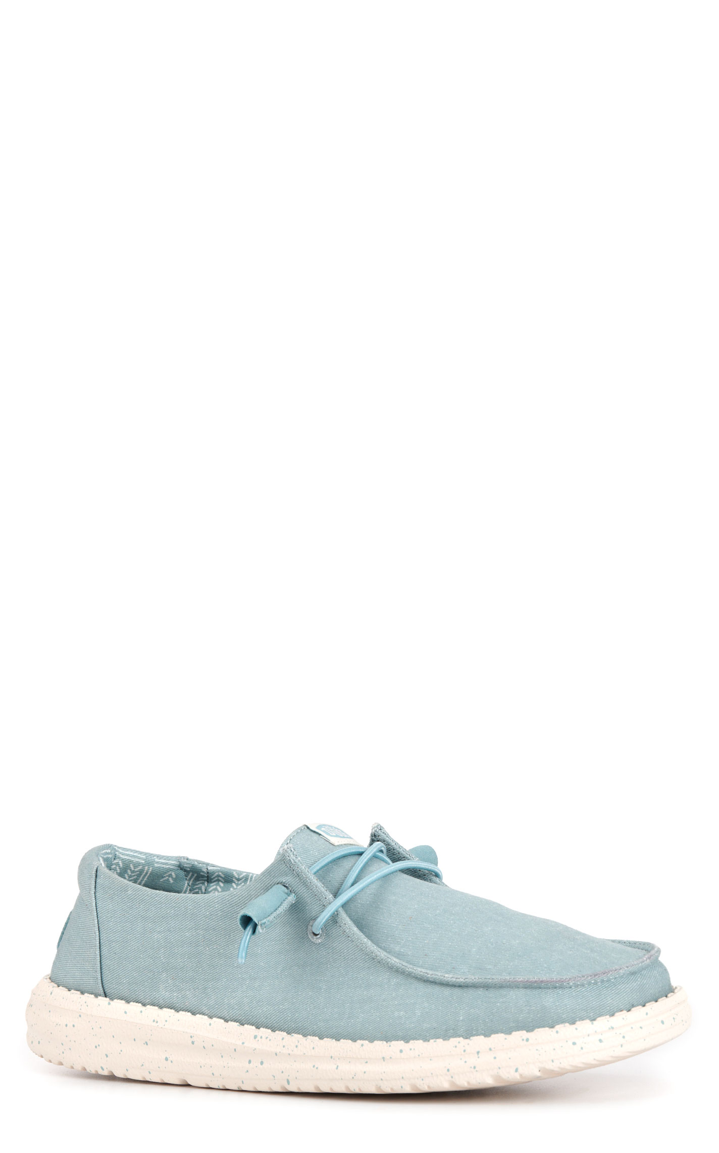 Hey Dude Women's Wendy Stretch Canvas Light Stonewash Moc Toe Shoes - Image 1