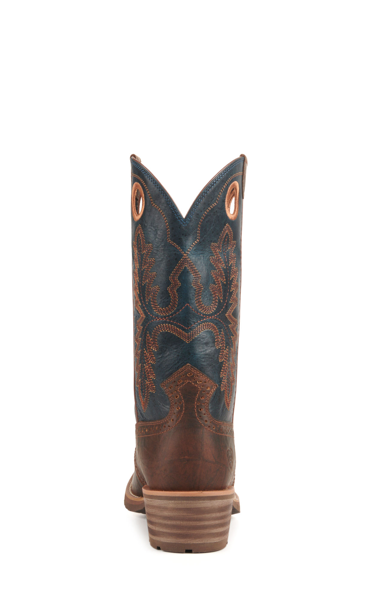 Ariat Men's Hybrid Roughstock Brown and Blue Punchy Square Toe Cowboy Boots - Image 1