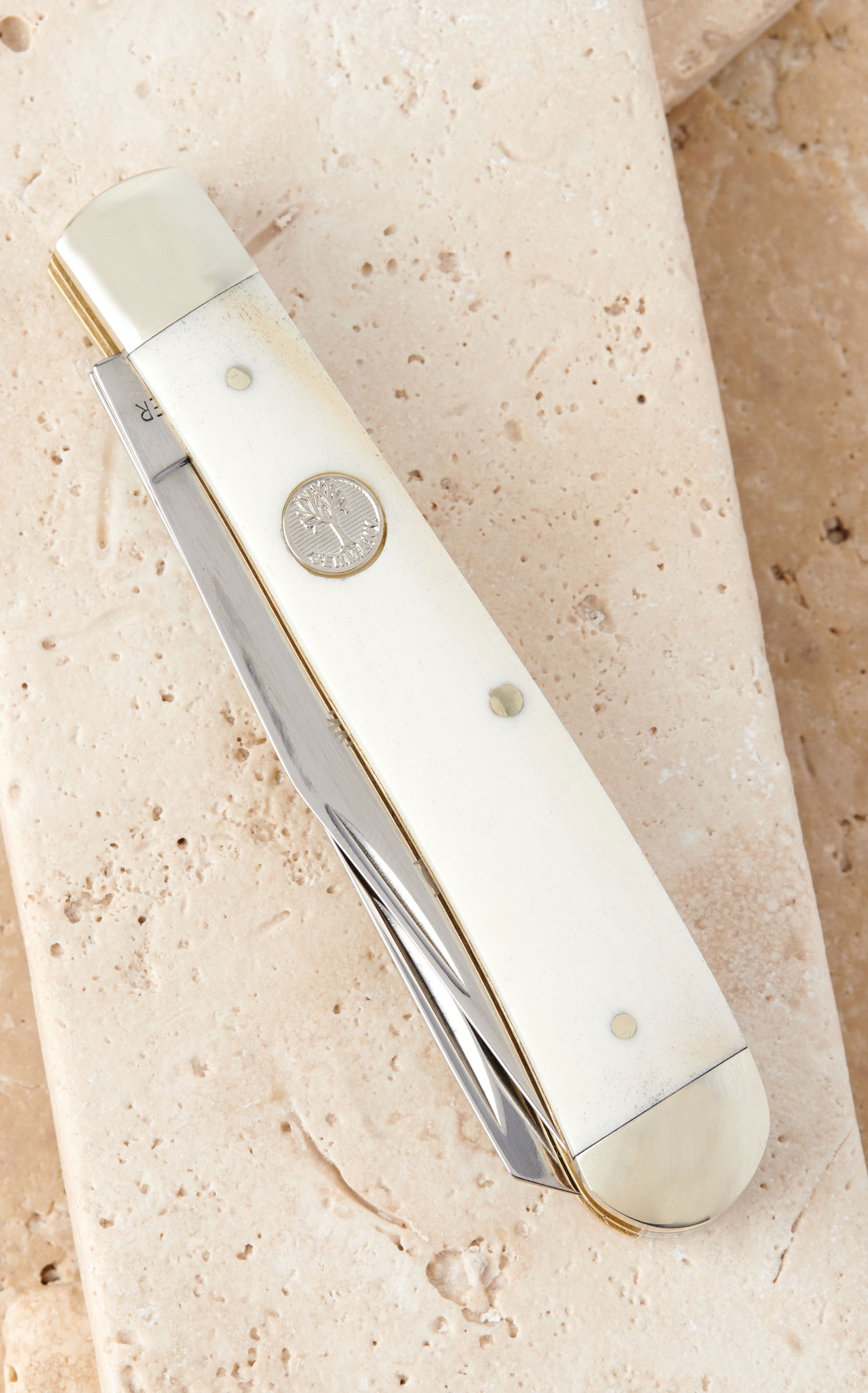 Tree Brand by Boker Traditional Series Smooth White Bone Handle Trapper Pocket Knife - Image 2