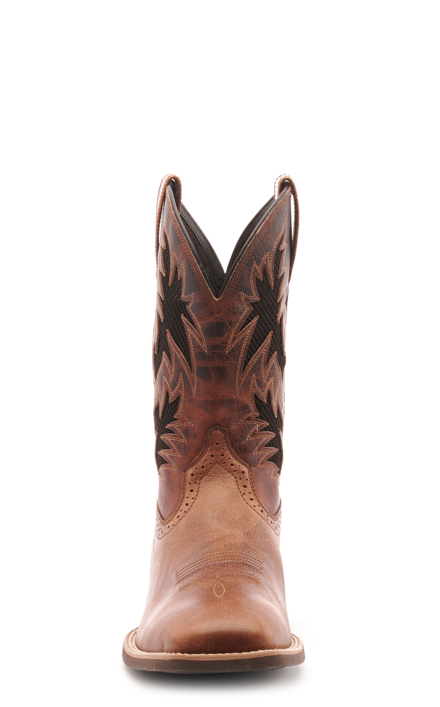 Ariat Men's Sport Cool Dark Tan VentTEK Wide Square Toe Cowboy Boots - Image 1