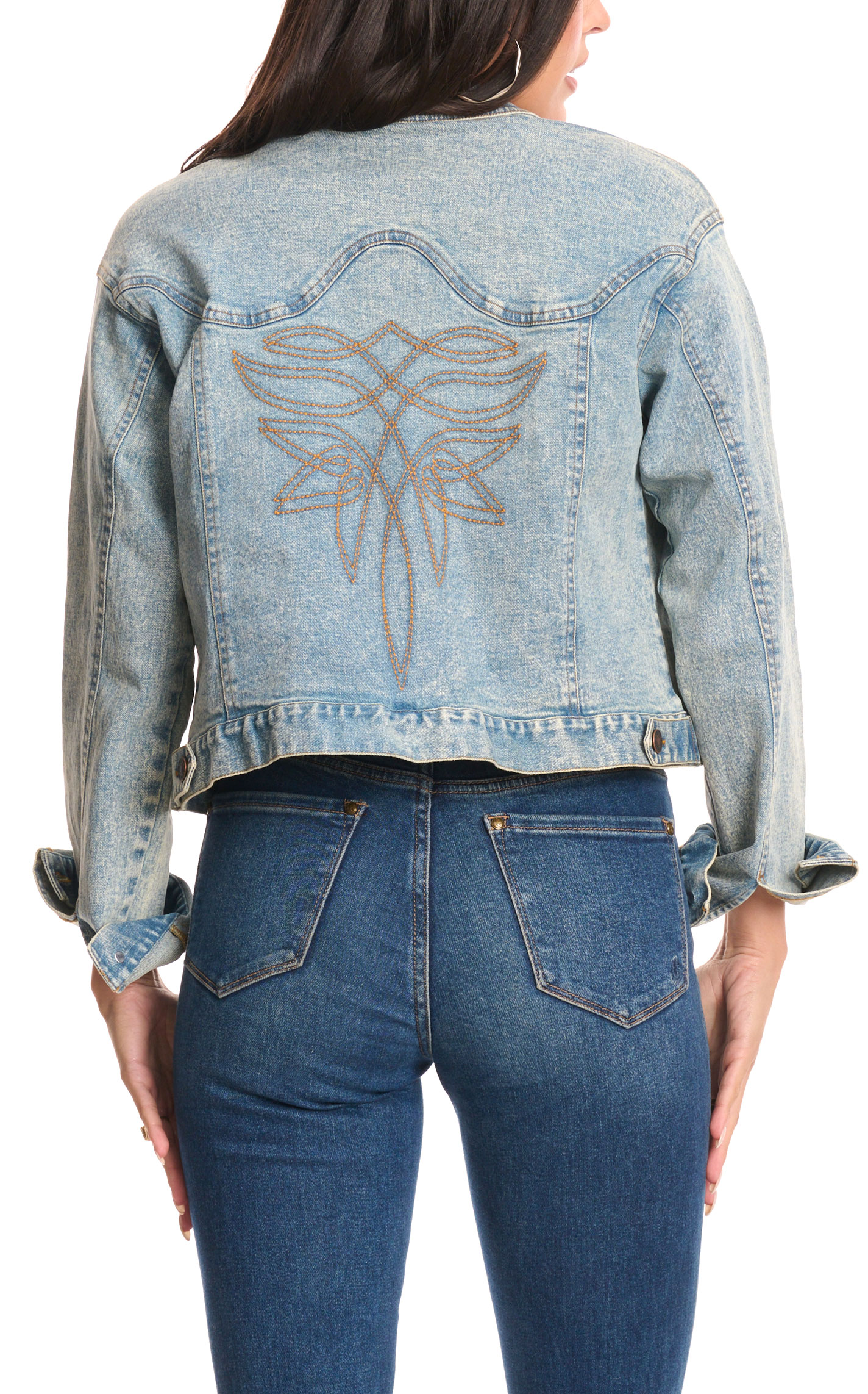 Rockin' C Women's Light Wash Boot Stitch Jacket - Image 1