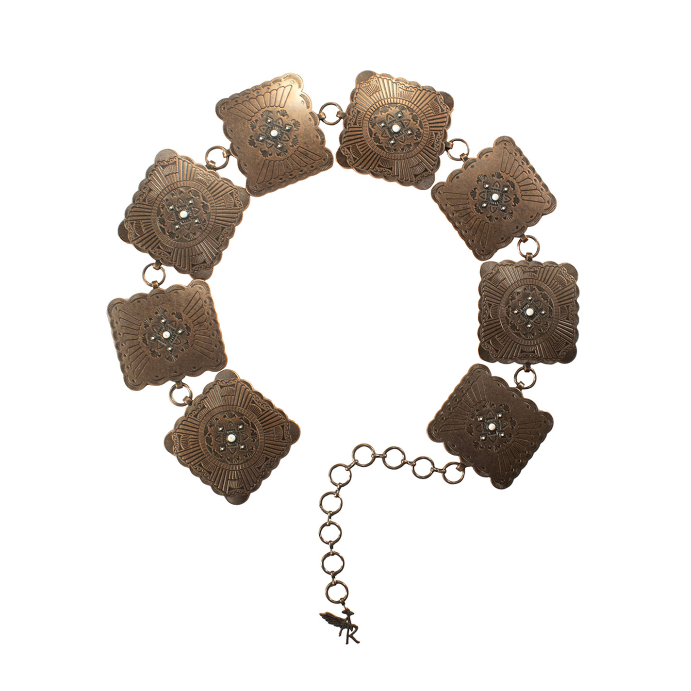 Angel Ranch Ladies’ Copper Large Rectangle Concho Belt - Image 1
