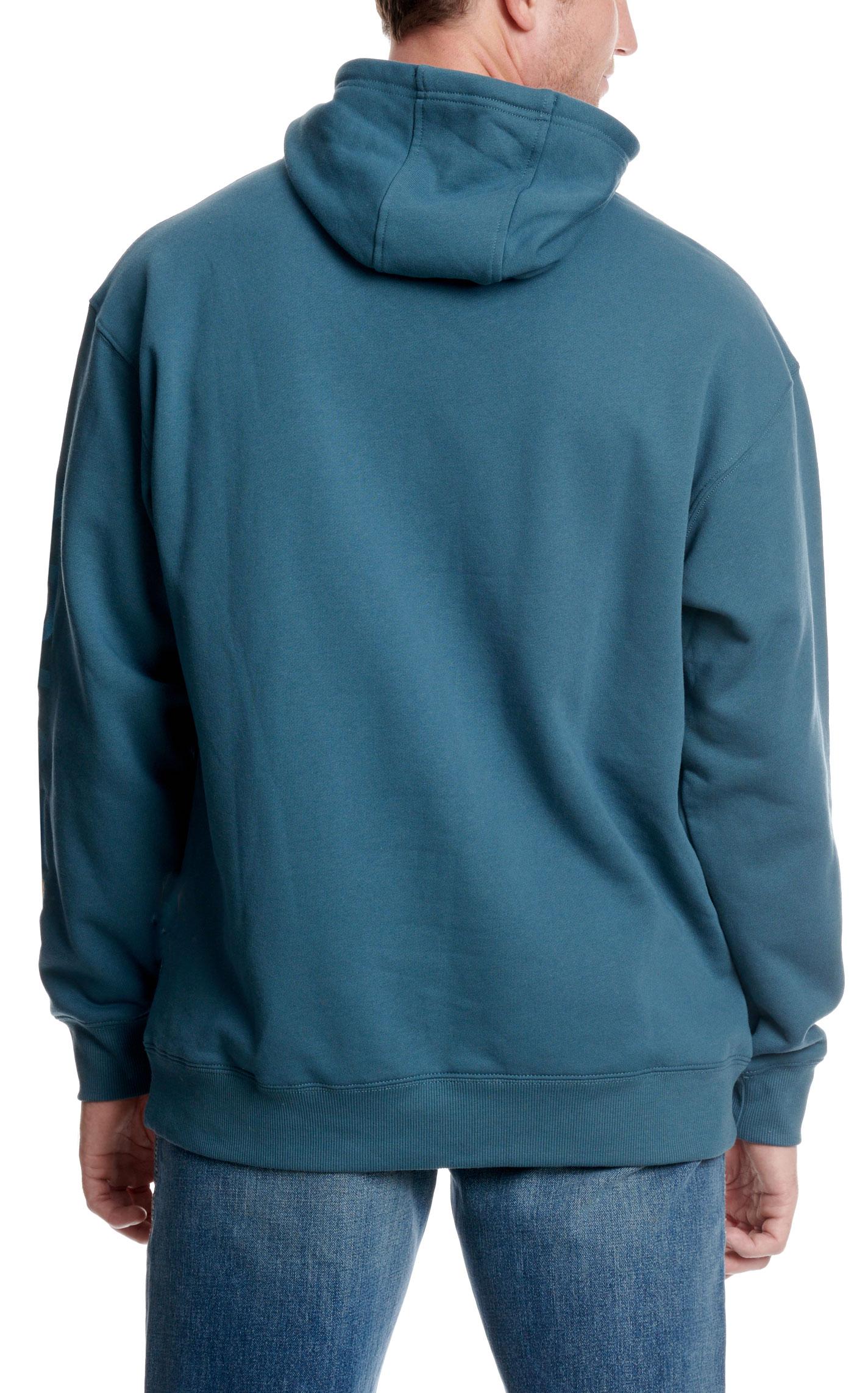 Ariat Men's Rebar All Weather Aegean Blue & Logo Sleeve Work Hoodie - Image 1