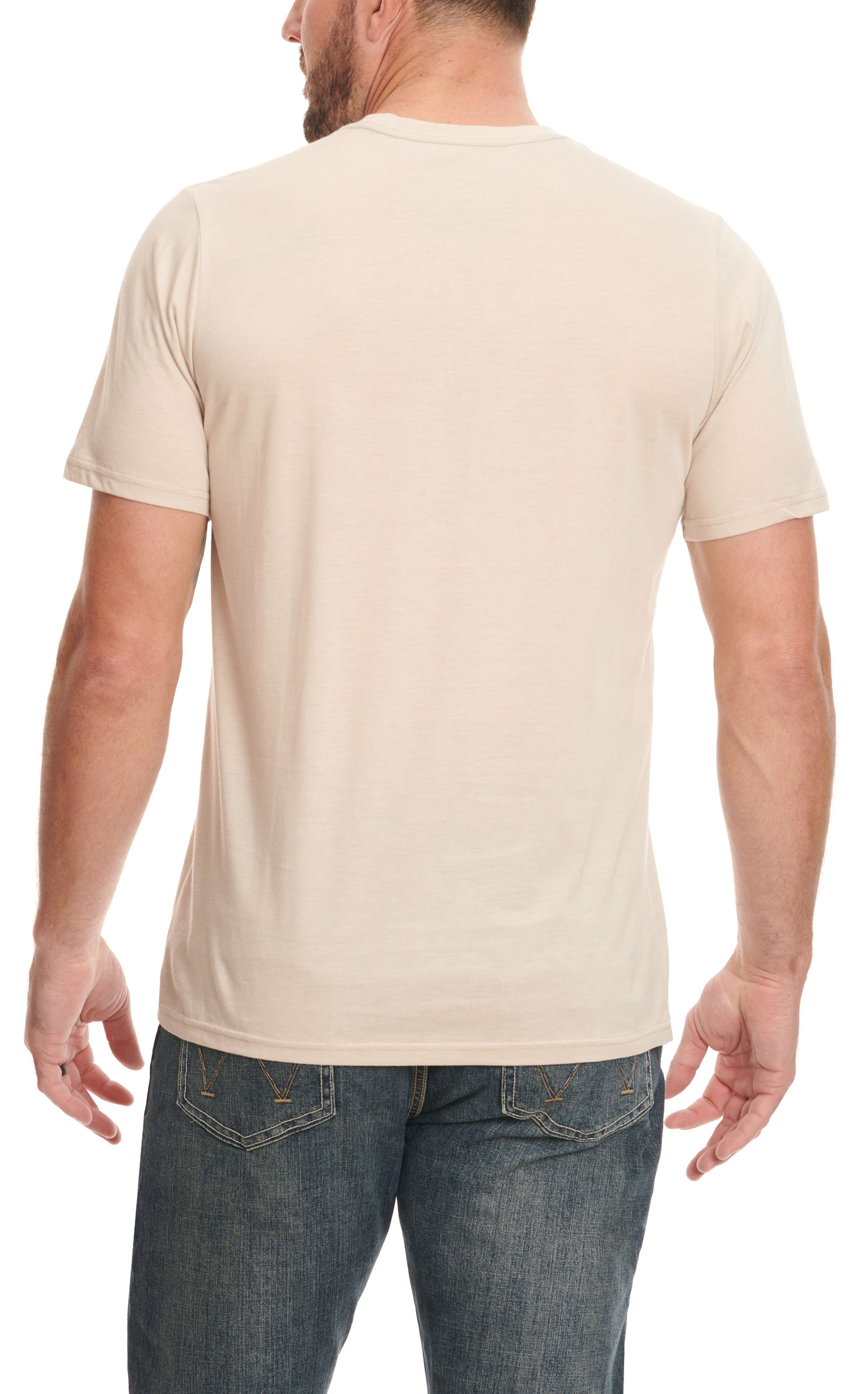 Sendero Provisions Co. Men's Sandy Tan Trail Boss Logo Graphic Short Sleeve T-Shirt - Image 1