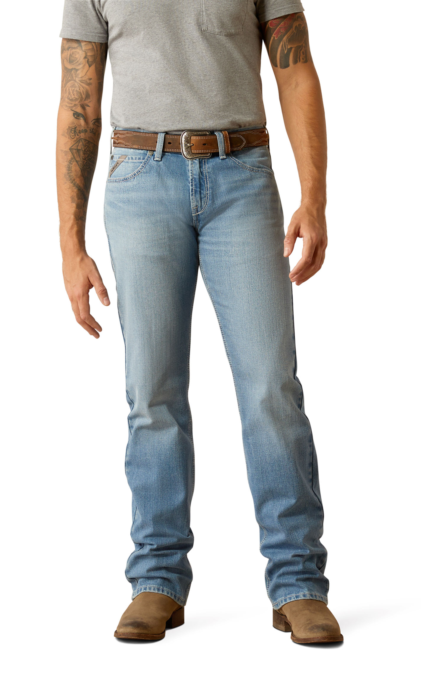 Ariat Men's Ethan Dixon M7 Light Wash Straight Leg Jeans - Image 1