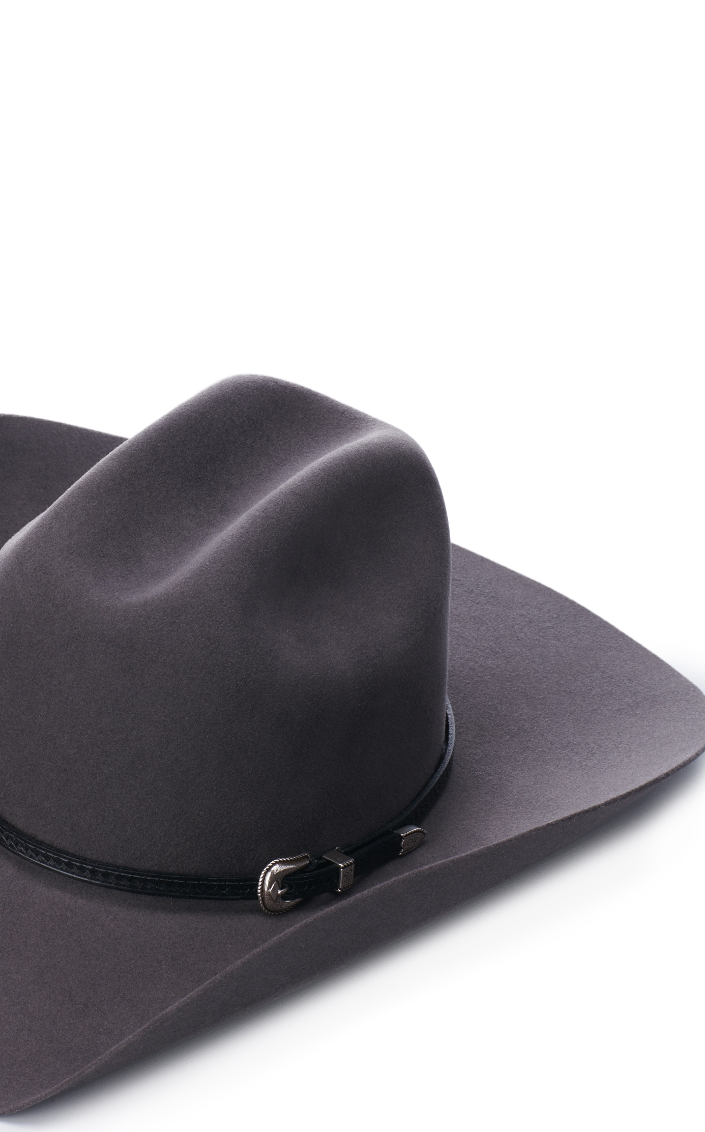 Cowboy Chrome Black Basketweave Leather Hatband - Image 1