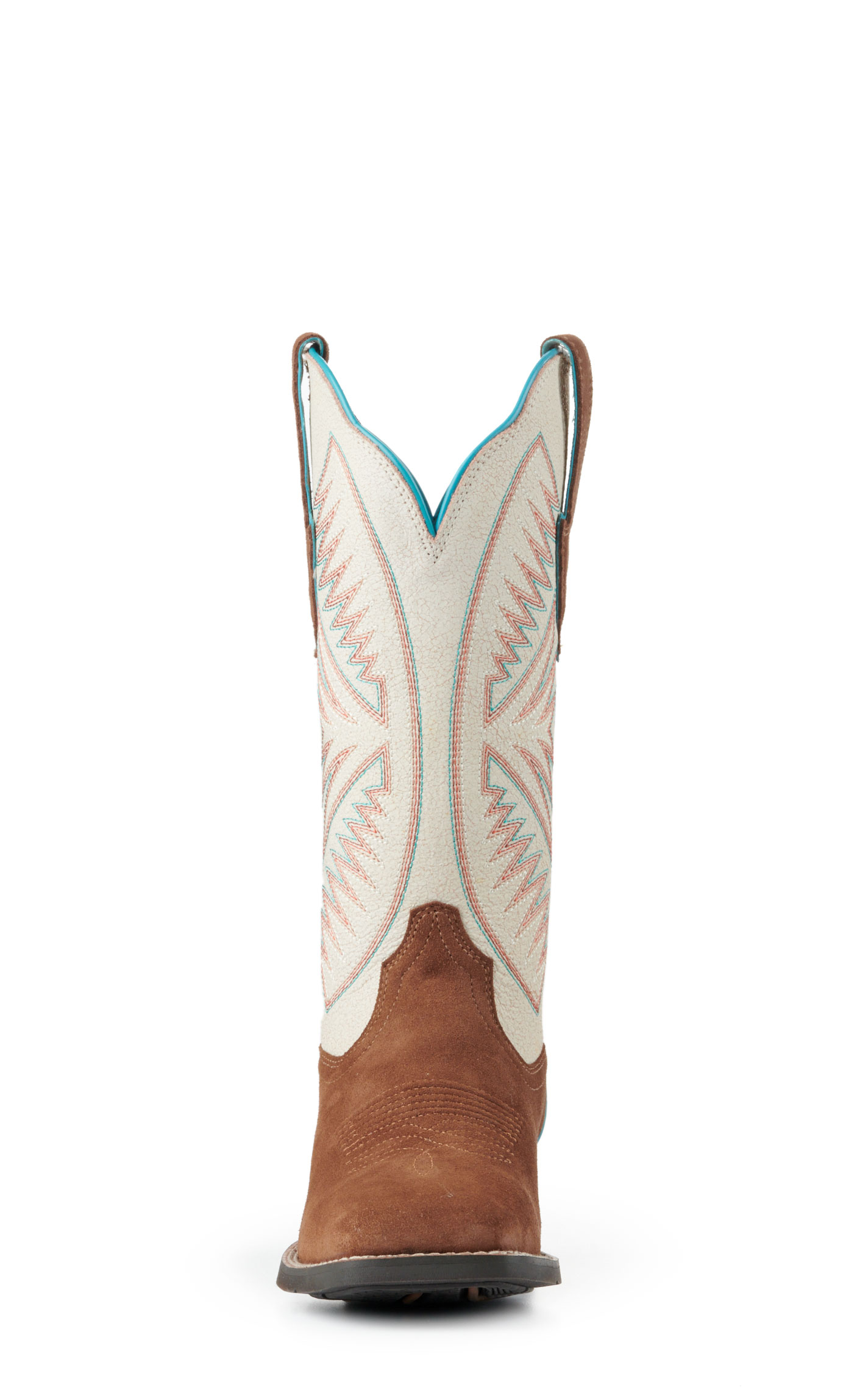 Ariat Women's Round Up Ruidoso Matte Pearl and Cedar Suede Square Toe Cowboy Boots - Image 1