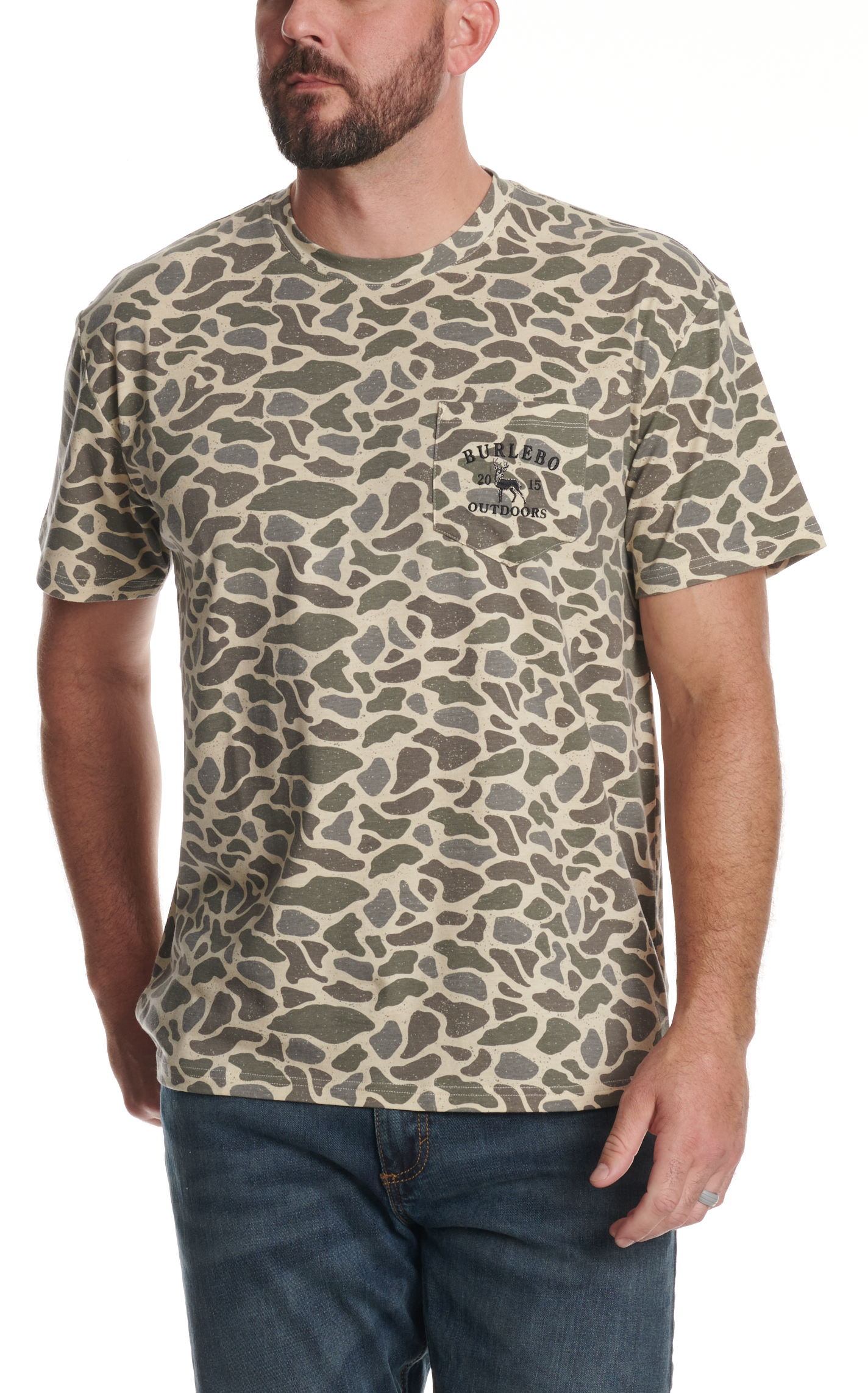 Burlebo Men's Classic Deer Camo Pocket T-Shirt - Image 1