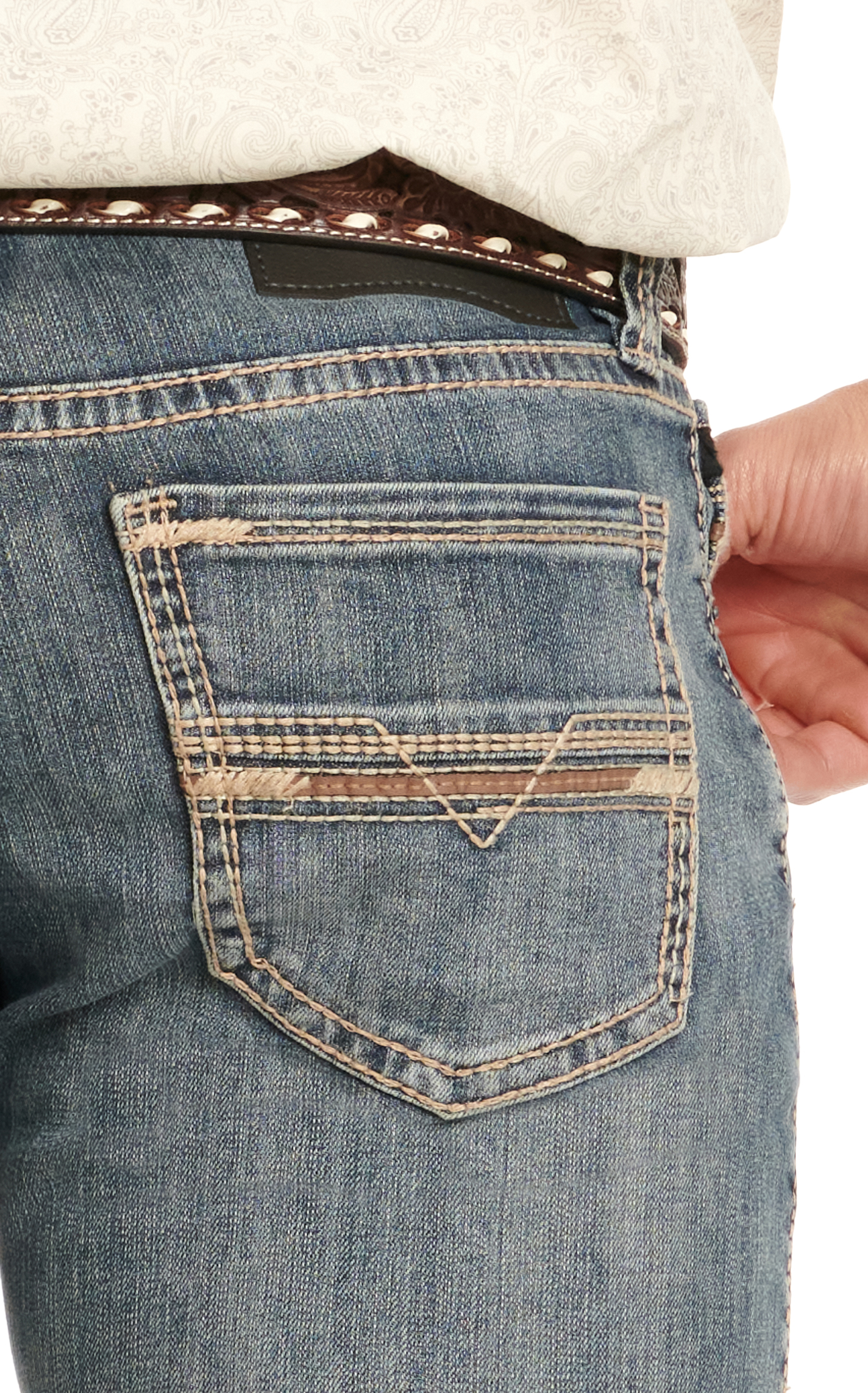Rock & Roll Denim Men's Revolver Medium Wash Straight Leg Reflex Jeans - Image 1