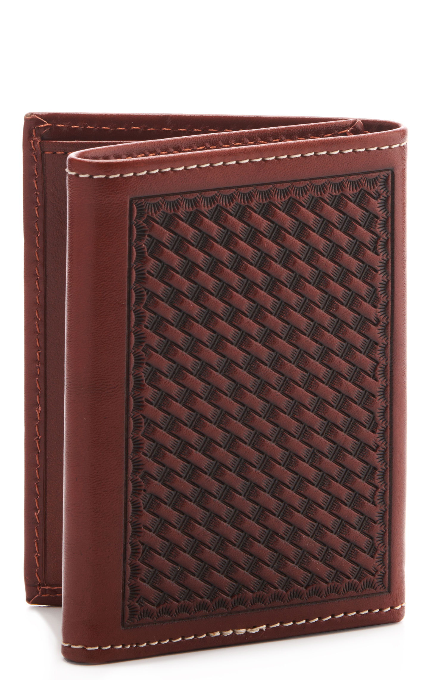 Cowboy Chrome Men's Tri-Fold Basketweave Wallet - Image 1