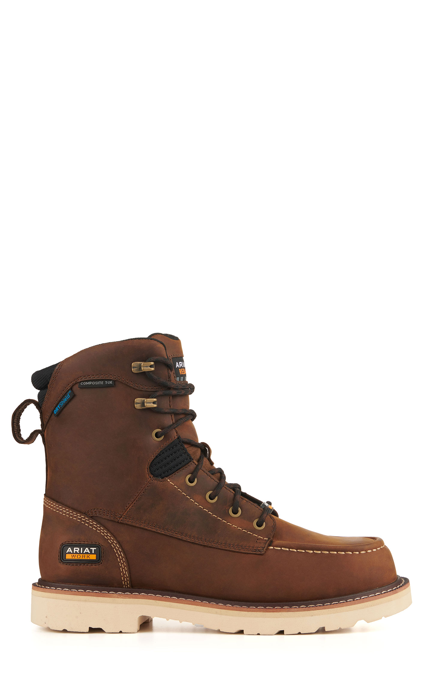 Ariat Men's Rebar Lift Distressed Brown Waterproof Round Composite Toe 8\