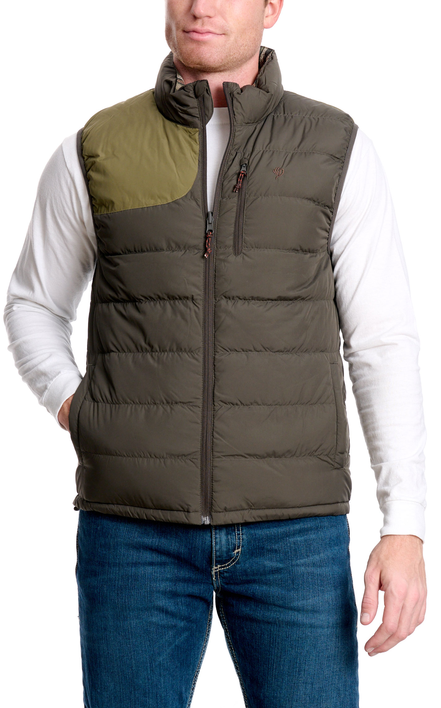 Duck Camp Men's Raven Camo Reversible Dry-Down Vest - Image 1