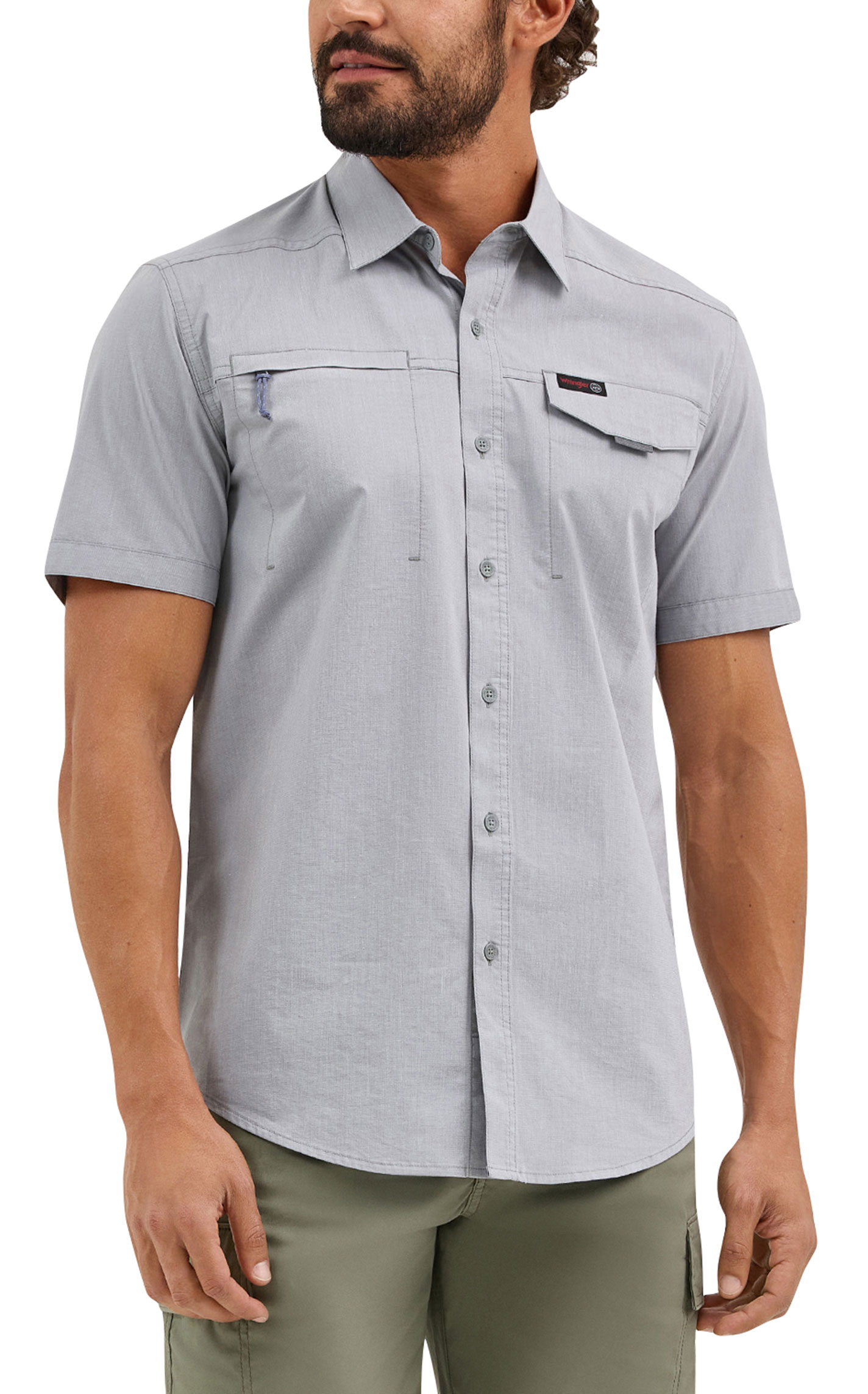 Wrangler ATG Men's Gray Western Shirt - Image 1